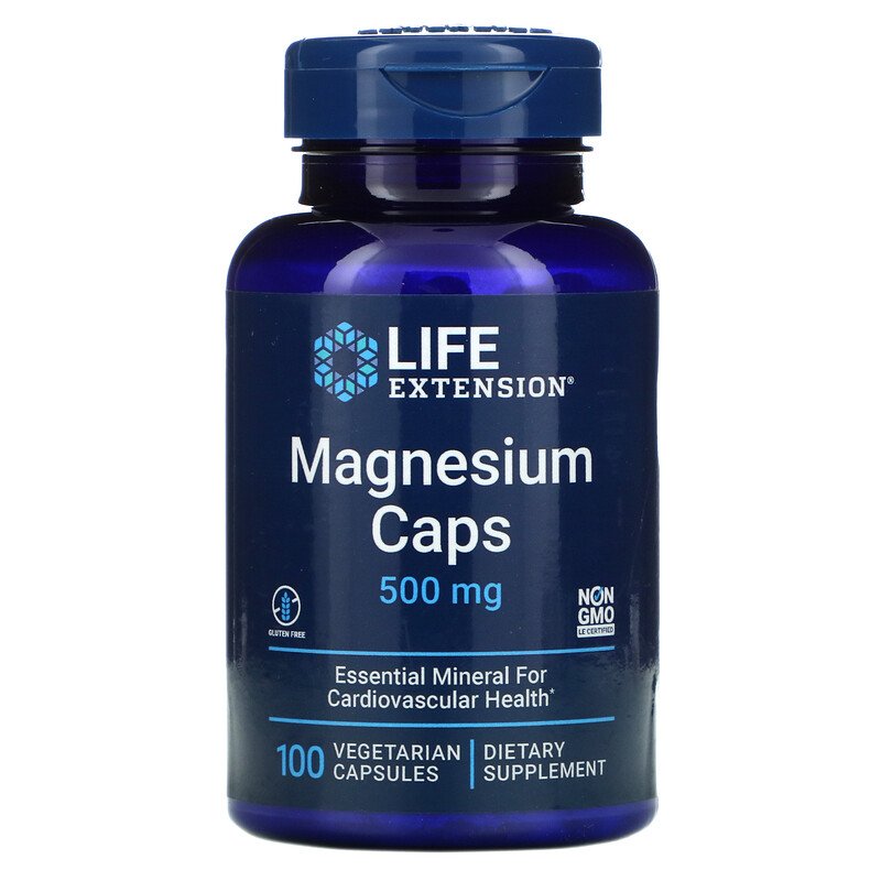 Life Extension Magnesium Caps 500 mg 100 Vegetarian Capsules