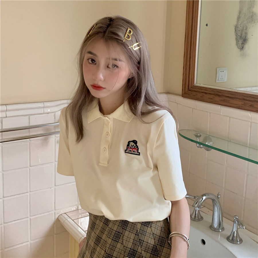 พร้อมส่ง 🍋 Muna tops เสื้อแขนสั้นผ้ายืดเนื้อนิ่มสีครีม (IN36774)