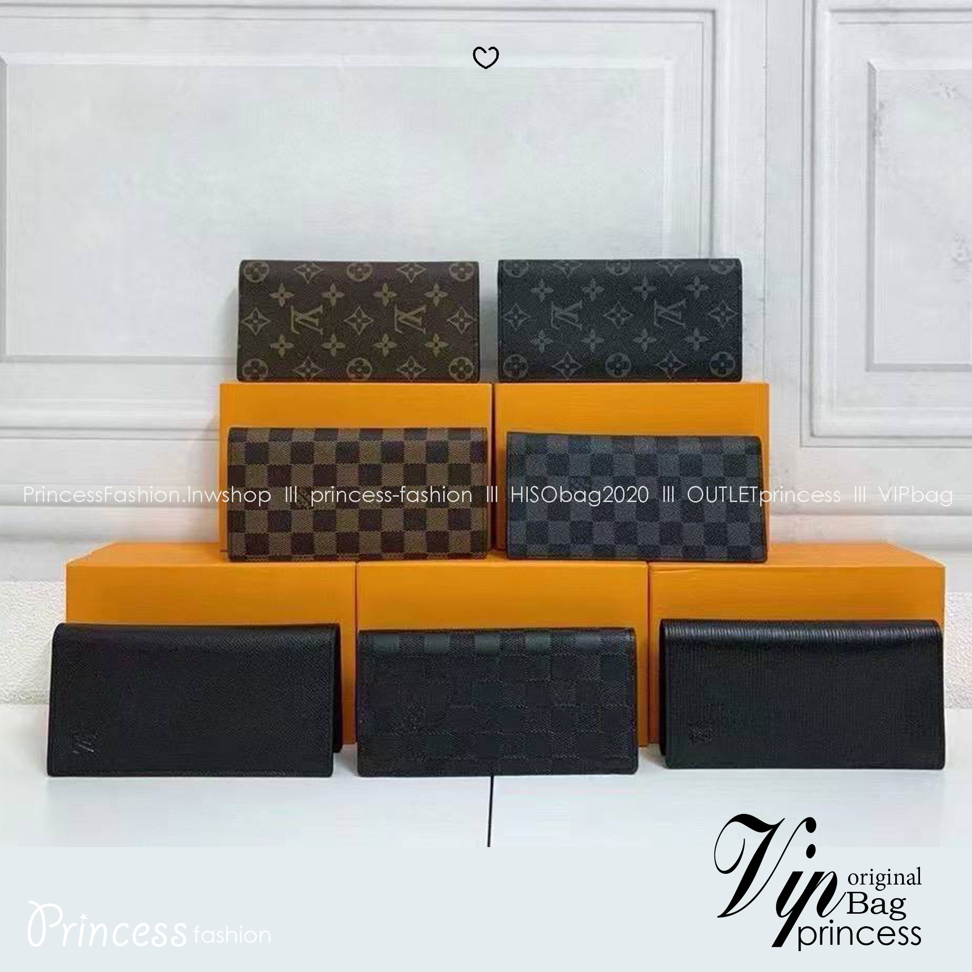ORI หนังแท้ | LV Long Wallet / LV Brazza Damier Graphite กระเป๋าสตางค์ใบยาว กระเป๋าสตางค์ผู้ชาย
