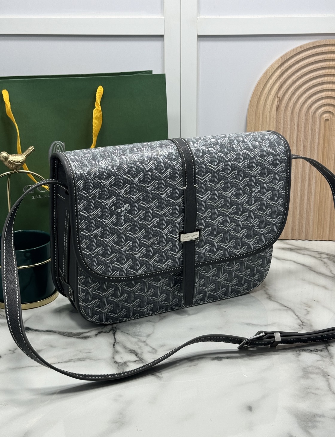ORI | สลับแท้ GOYARD Belvedere MM Bag 29cm กระเป๋าสะพายทรงแมสเซ็นเจอร์แบรนด์หรูสัญชาติฝรั่งเศส หนังแท้ แคนวาสแท้อย่างดี