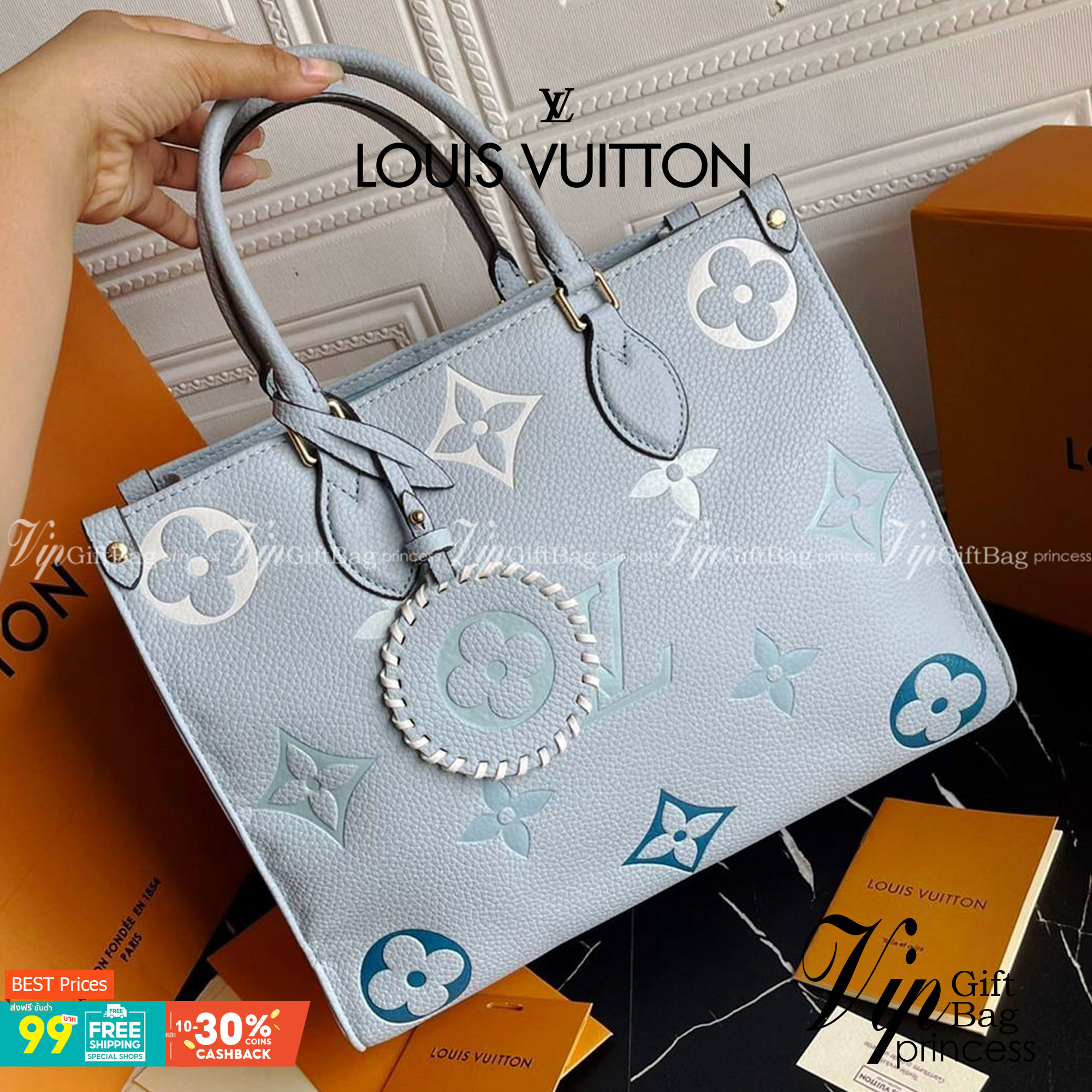หนังแท้ LOUIS VUITTON Empreinte Monogram Giant By The Pool Onthego พร้อมส่งที่ไทย เกรดใช้งานต่างประเทศได้