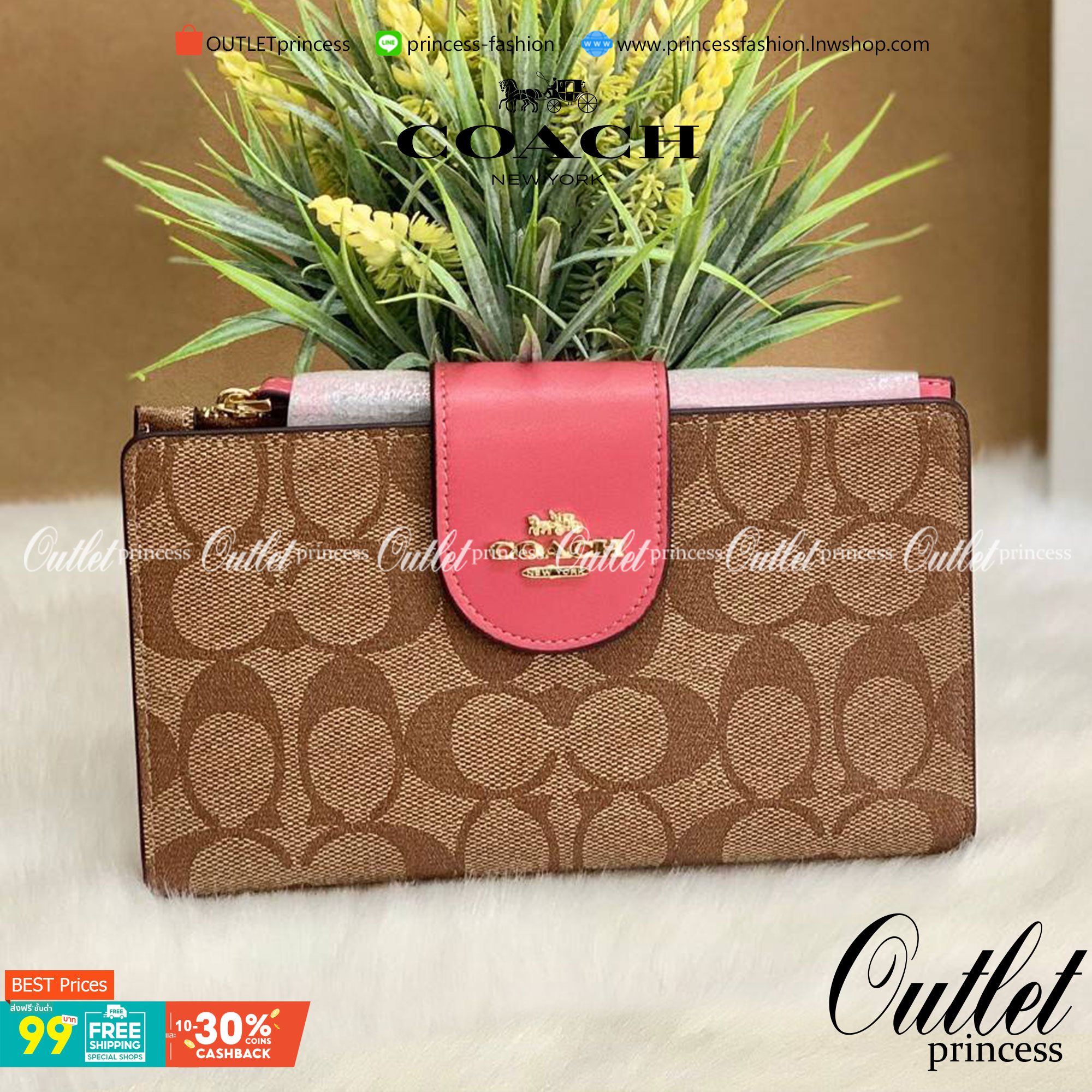 พร้อมส่งครบ 5 สี กระเป๋าสตางค์ที่สาวๆต้องมีติดตัวค่าา😘 COACH TECH WALLET IN COLORBLOCK SIGNATURE ((C2874)) ✔️กระเป๋าเงินใบยาว หนังแท้ พร้อมสายคล้องมือในตัวค่ะ ✔️เปิดปิดด้านหน้าแบบฝากระดุม ภายในมีช่องใส่ธนบัตร2ช่อง ;สามารถใส่มือถือ ip