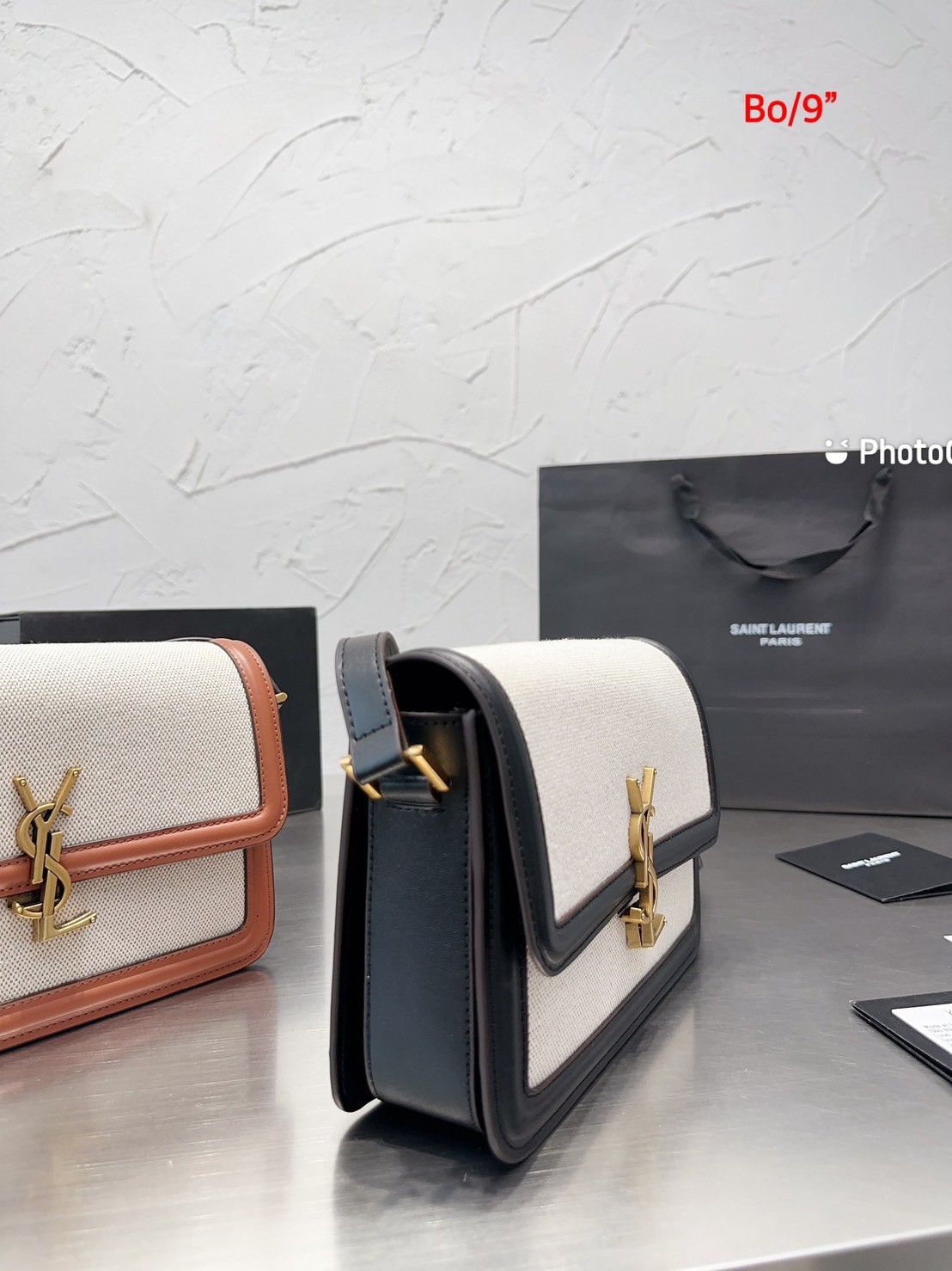 Medium Solferino Ysl-plaque Canvas Canvas Crossbody Bag 9" / YSL SOLFERINO BAG / YSL BAG พร้อมส่งที่ไทย กระเป๋าสพายรุ่นฮิต ทรงสี่เหลี่ยมหนังสวยหรูอยู่ทรง เปิดปิดด้วยฝาปิดโลโก้แบรนด์อะไหล่ทอง