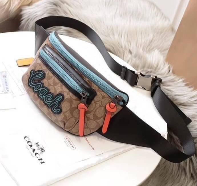 COACH F72931 TERRAIN BELT BAG IN SIGNATURE CANVAS กระเป๋าคาดอกสุดเท่ ขนาดพอเหมาะ ใช้แล้วเท่สุดๆไปเลย ภายในกว้าง เปิดปิดด้วยซิป