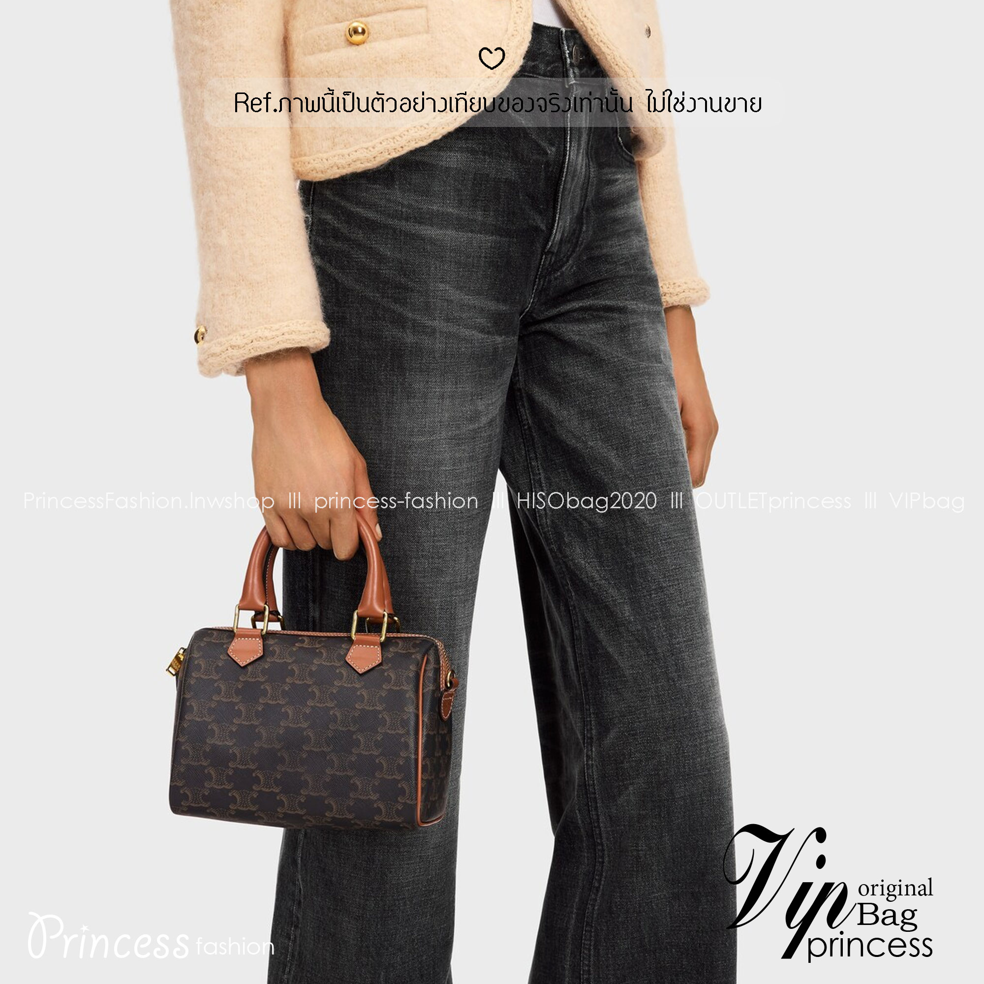 CELINE Small BOSTON bag in Triomphe canvas and Leather กระเป๋าสะพายทรงบอสตันสุดคลาสสิค ฮิตสุดๆในเกาหลี ไอเท็มแนะนำ! ไซส์เล็กน่ารัก ใช้ได้ทั้งหนุ่มๆและสาวๆ