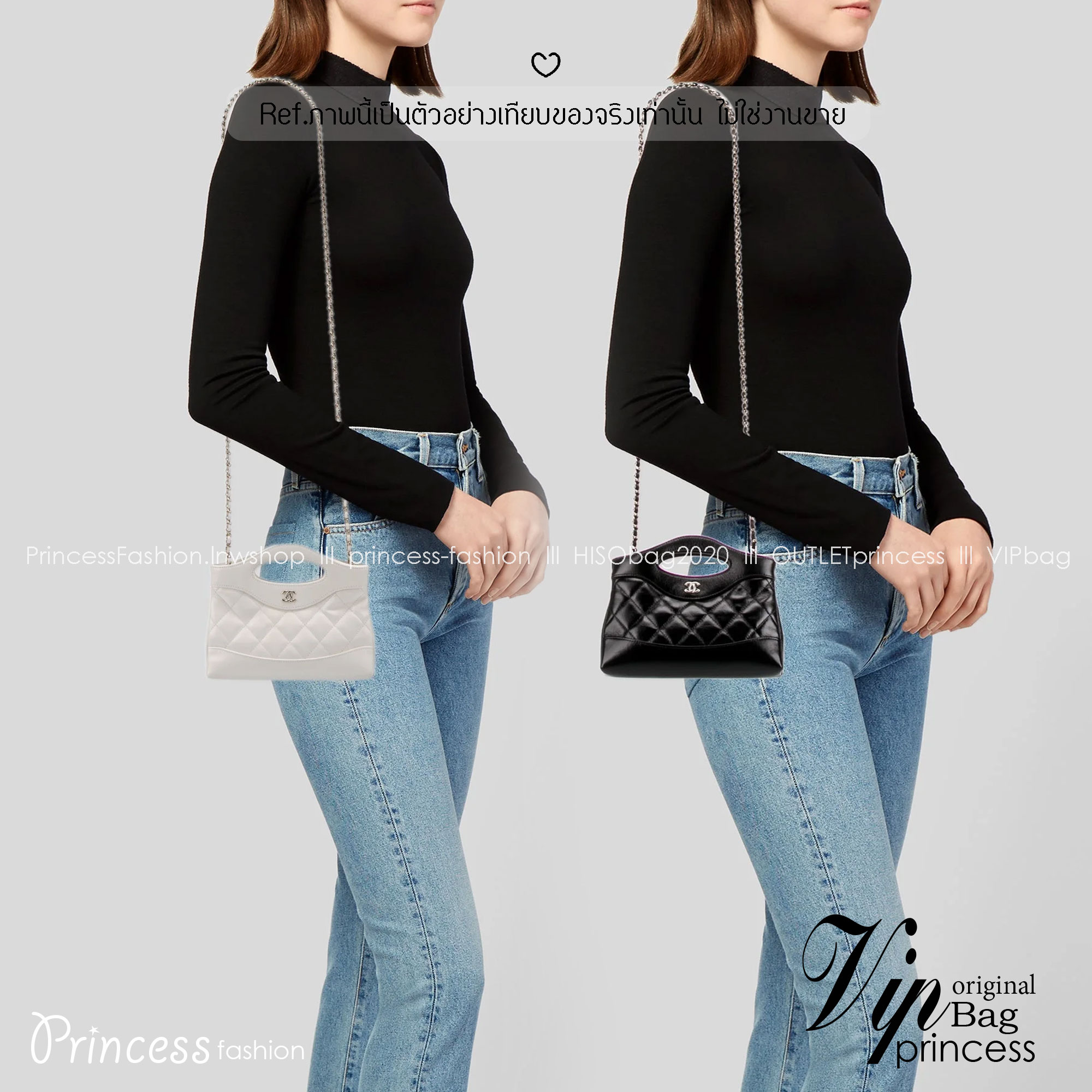 ORI หนังแท้ | Chanel 24S 31 Mini Clutch with Chain กระเป๋าสะพายดีไซน์น่ารัก ใบเล็กพร้อมสายโซ่ หูจับในตัว สวยเรียบหรู