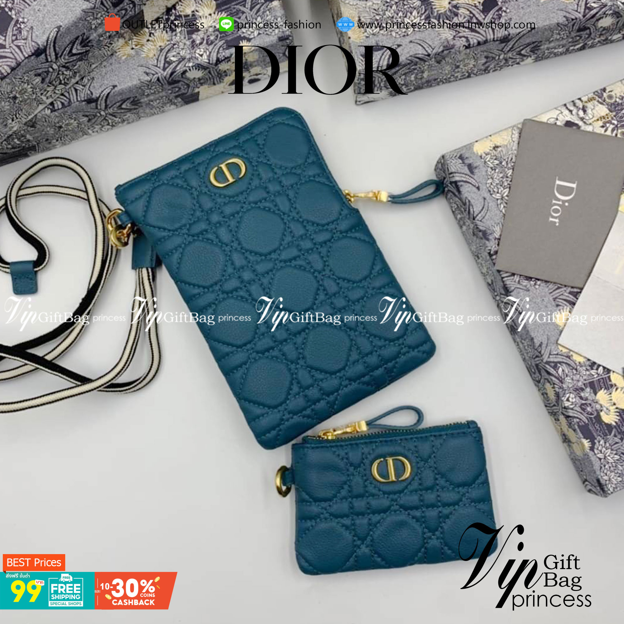 VIP 】CHRISTIAN DIOR PHONE BAG 2 in 1 DOUBLE BAG กระเป๋าเซ็ท 2 ใบ มีสายสะพายข้าง ถอดออกใช้งานได้ ถือว่าคุ้มมากๆเลยค่ะ สามารถใช้งานแยกกันได้ ใส่สายสะพายหรือ ถือได้ วัสดุหนังแท้ สวยงามนุ่มฟู น่ารักมากๆ เลยน้าาา