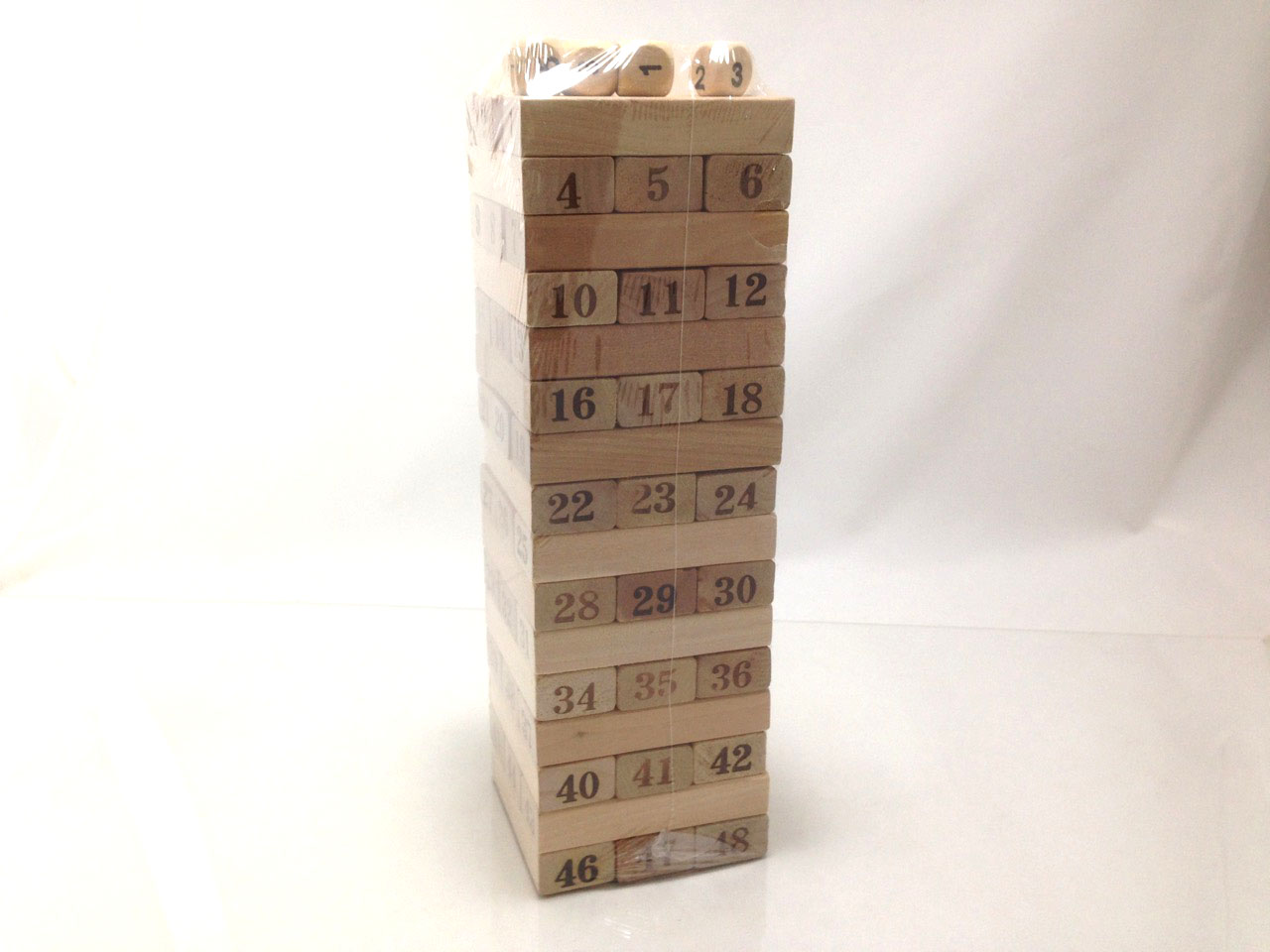 เกมตึกถล่มไม้ เจงก้าไม้ขนาด16 ชั้น มีสองแบบ แบบตัวเลขและสี