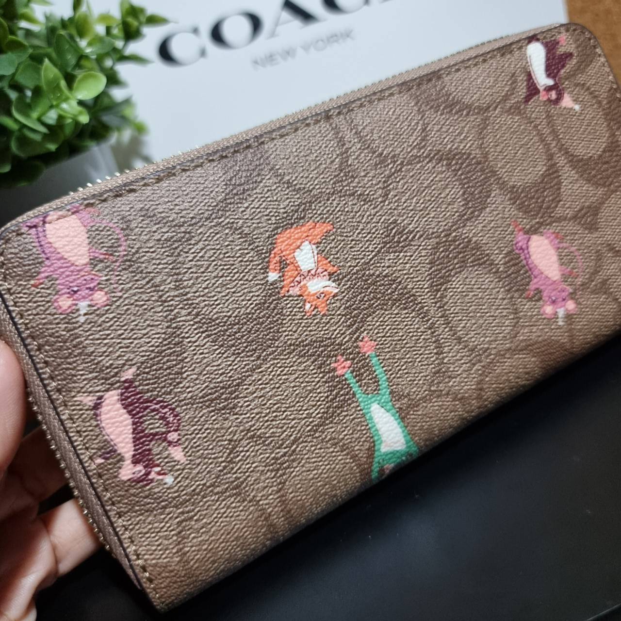 ของแท้ 💯% 】COACH C0033 ACCORDION ZIP WALLET PRINT น่ารักได้ไม่ต้องรอเช่นเคยอีกหนึ่ง!! กระเป๋าสตางค์ใบยาว น่ารักน่าใช้