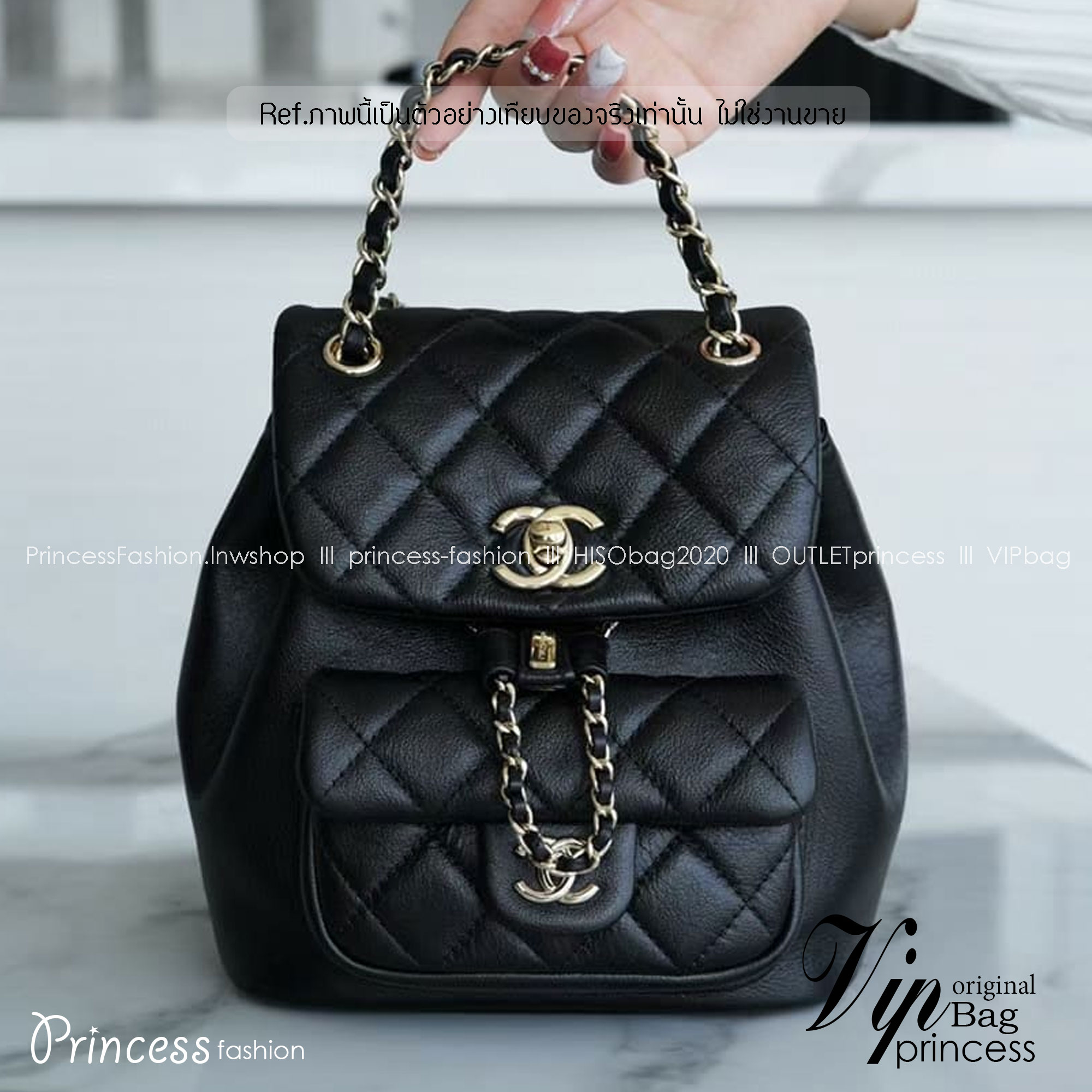 CHANEL 22C MINI DUMA BACKPACK BLACK กระเป๋าเป้ รุ่นยอดนิยม เกรดออริ ท็อป สลับแท้ 1:1 ผ่านทุก ตม ใช้งานต่างประเทศได้