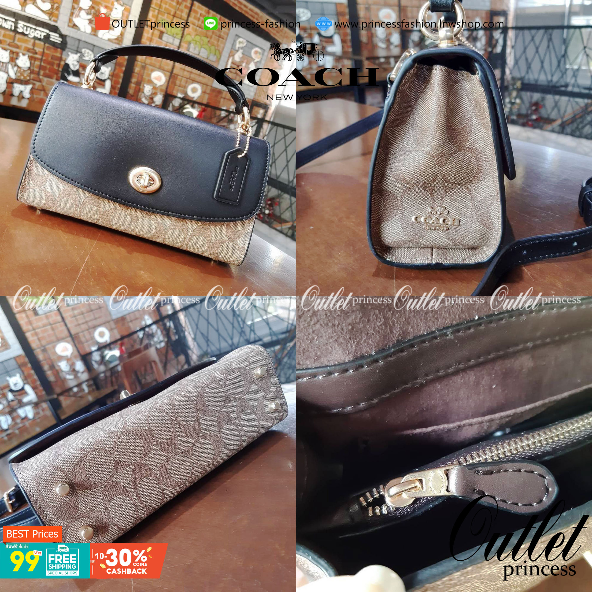COACH TILLY SATCHEL 23 IN SIGNATURE CANVAS ((C1802//C1439/C1435)) กระเป๋า crossbody สวยหรู ขนาดใหม่ พร้อมสีมาใหม่!! ดีไซน์ย้อนยุค วัสดุหนังแคนวาสเคลือบลายสลับหนังแท้ มาพร้อมหูจับในตัว และสาย crossbody ปรับได้ตามตัว เปิด-ปิดด้วยตัวบิดล็อค ภายในโล่ง บุกำมะห