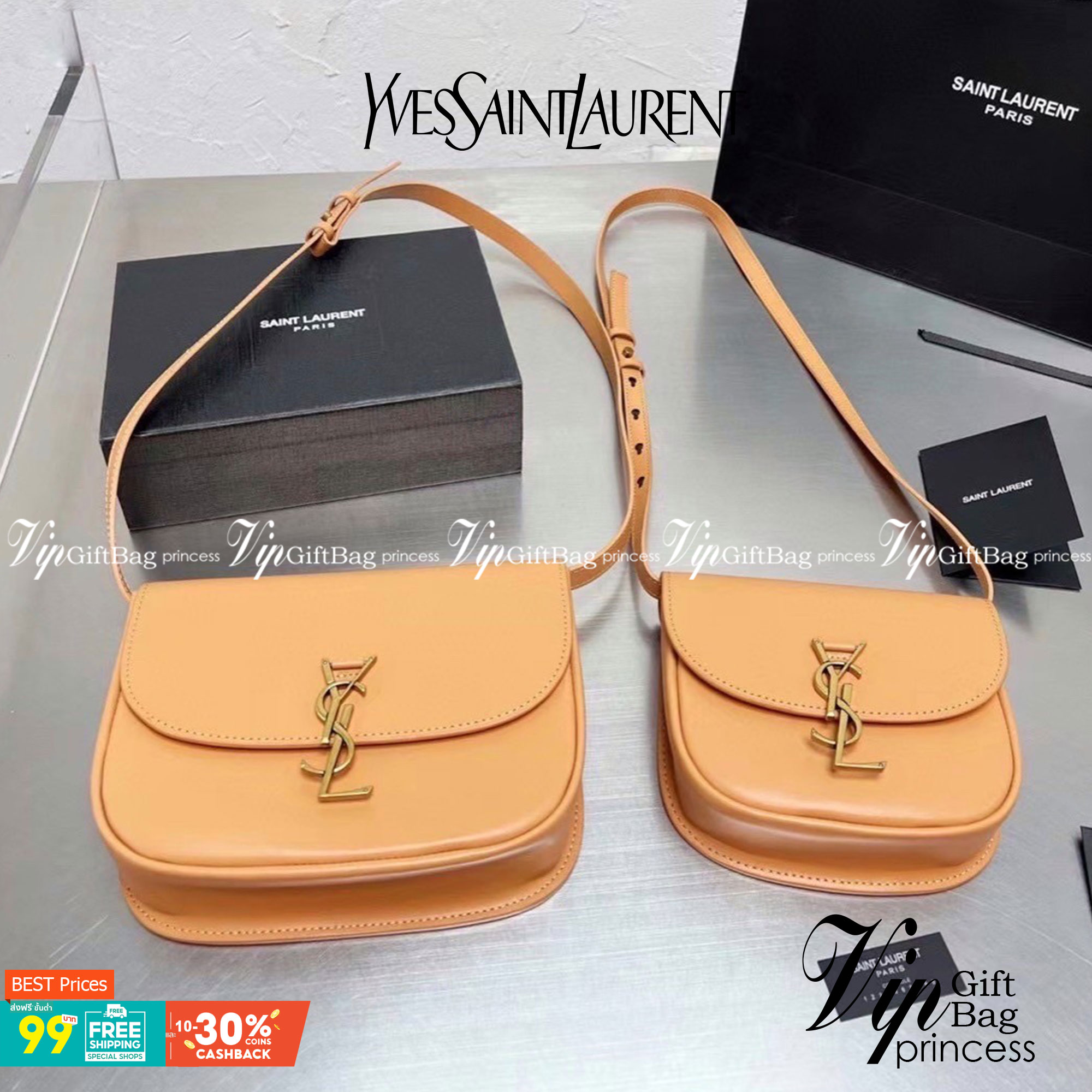 VIP 】หนังแท้ YSL SAINT LAURENT BORSA SATCHEL KAIA PICCOLA IN MORBIDA PELLE พร้อมส่งที่ไทย กระเป๋าสะพายหนังสวยหรูอยู่ทรงเปิดปิดด้วยฝาปิดโลโก้แบรนด์อะไหล่ทองวินเทจ ภายในโล่งมีช่องหลัก และช่องใส่บัตรสามารถใส่มือถือของใช้จุกจิกได้เยอะ สายสะพายหนังยาวปรับระดับ