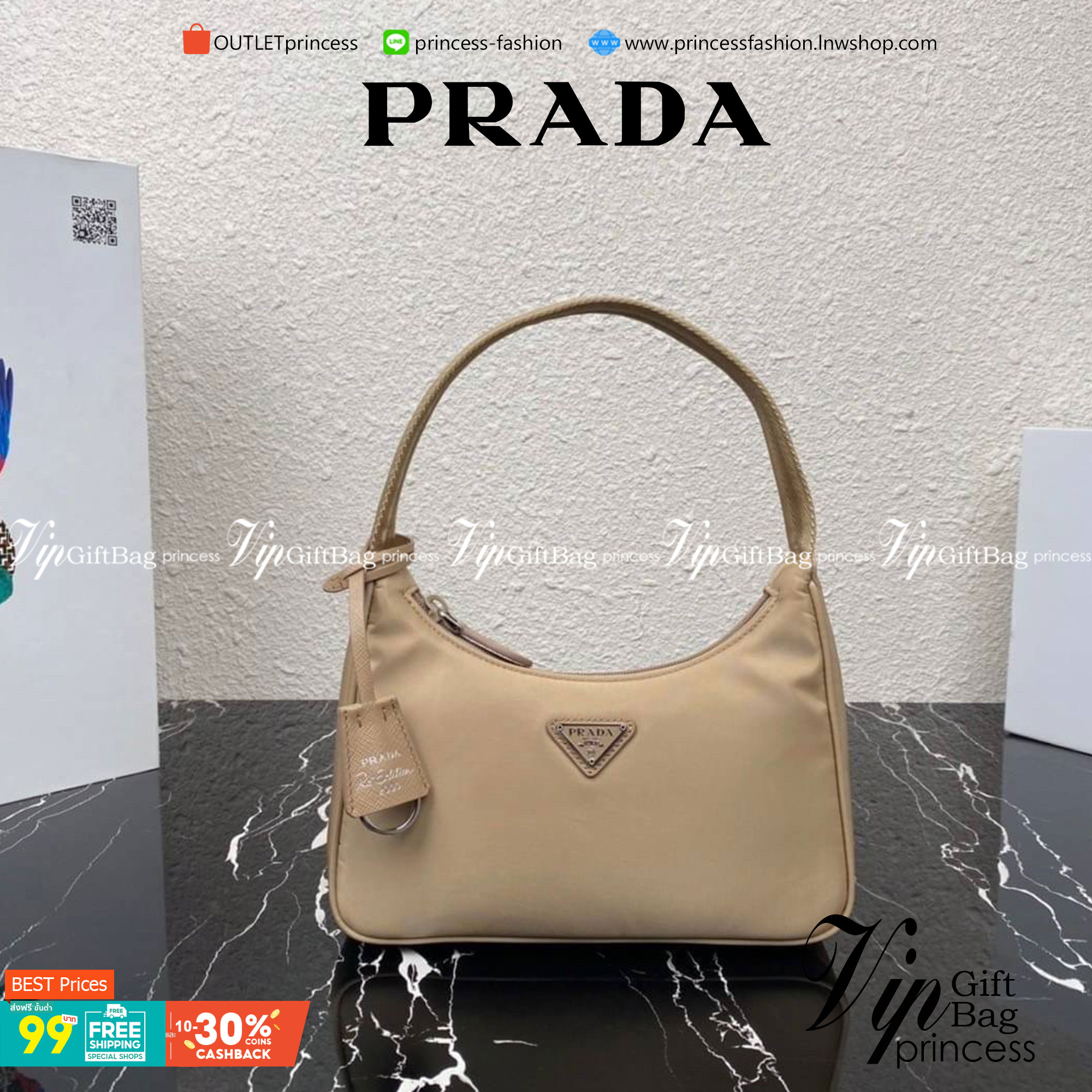 PRADA Nylon Mini Bag รุ่นใหม่แนะนำ!! พร้อมส่งครบ4สี รุ่นขายดีในตำนานค่ะ PRADA NYLON HANDBAGS ขนาดกะทัดรัด **อะไหล่เงิน วัสดุทำจากผ้าNylon อย่างหนา อยู่ทรง กันน้ำได้ หายห่วงคะ ด้านหน้ามีโลโก้แบรนด์ เปิดปิดด้วยซิป มาพร้อมสายผ้า ไม่สามา