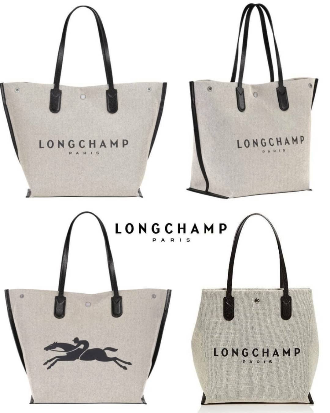 LONGCHAMP ESSENTIAL TOILE SHOULDER BAG L ECRU วัสดุ Cotton Canvas & Grained cowhide คอลเลคชั่นใหม่ ฮิตสุดๆในเหล่าดาราเซเลป ด้วยดีไซน์สวยขนาดกำลังดีเนื้อหนาอยู่ทรง น้ำหนักเบา