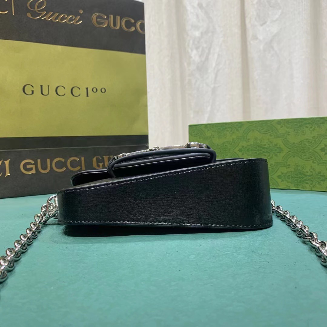 7.5" GUCCI HORSEBIT 1955 MINI SHOULDER BAG by an asymmetrical shape กระเป๋าสะพายไหล่ดีไซส์รูปทรงร่วมสมัย