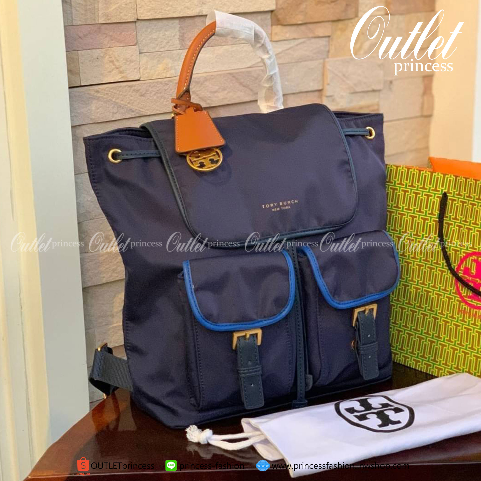 Tory Burch Perry Nylon Flap Backpack เป้ไลฟ์สไตล์สุดเก๋จาก Tory Burch แบรนด์ดังจากนิวยอร์ก