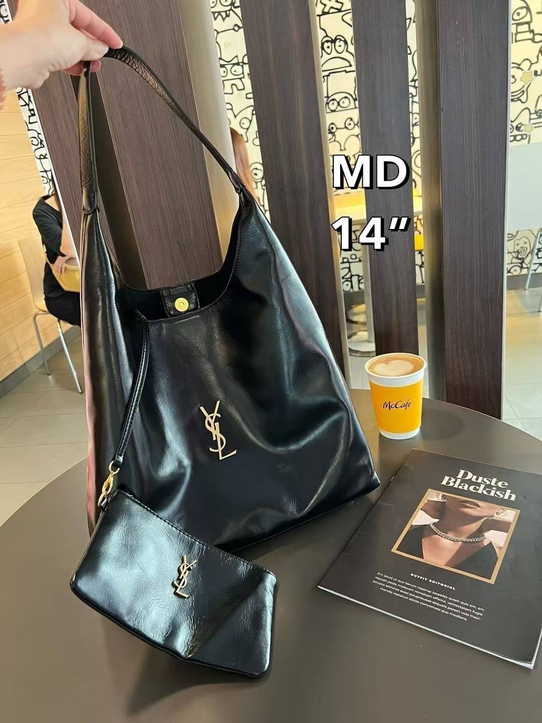 YSL Hobo Leather Bag / YSL Hobo Suede Bag กระเป๋าสะพายทรงโท้ทใบใหญ่รุ่นใหม่ หูจับในตัวใช้งานง่ายจุของได้เยอะ งานหนังเรียบและงานหนังกลับสีน้ำตาล ดีไซน์เรียบแต่หรู