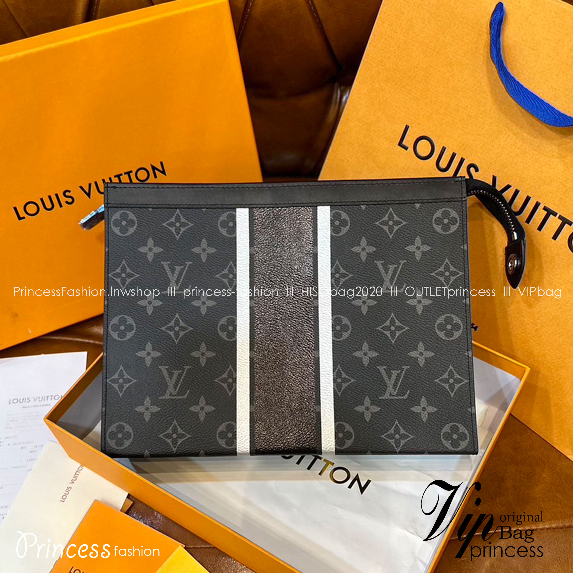 พร้อมส่ง 15 แบบ LV Pochette Voyage MM / LV Clutch กระเป๋าถือทรงคลัช ทรงพอช เกรดออริ สลับแท้ 1:1 ใช้ต่างประเทศได้ ใช้ได้ทั้งชายหญิง