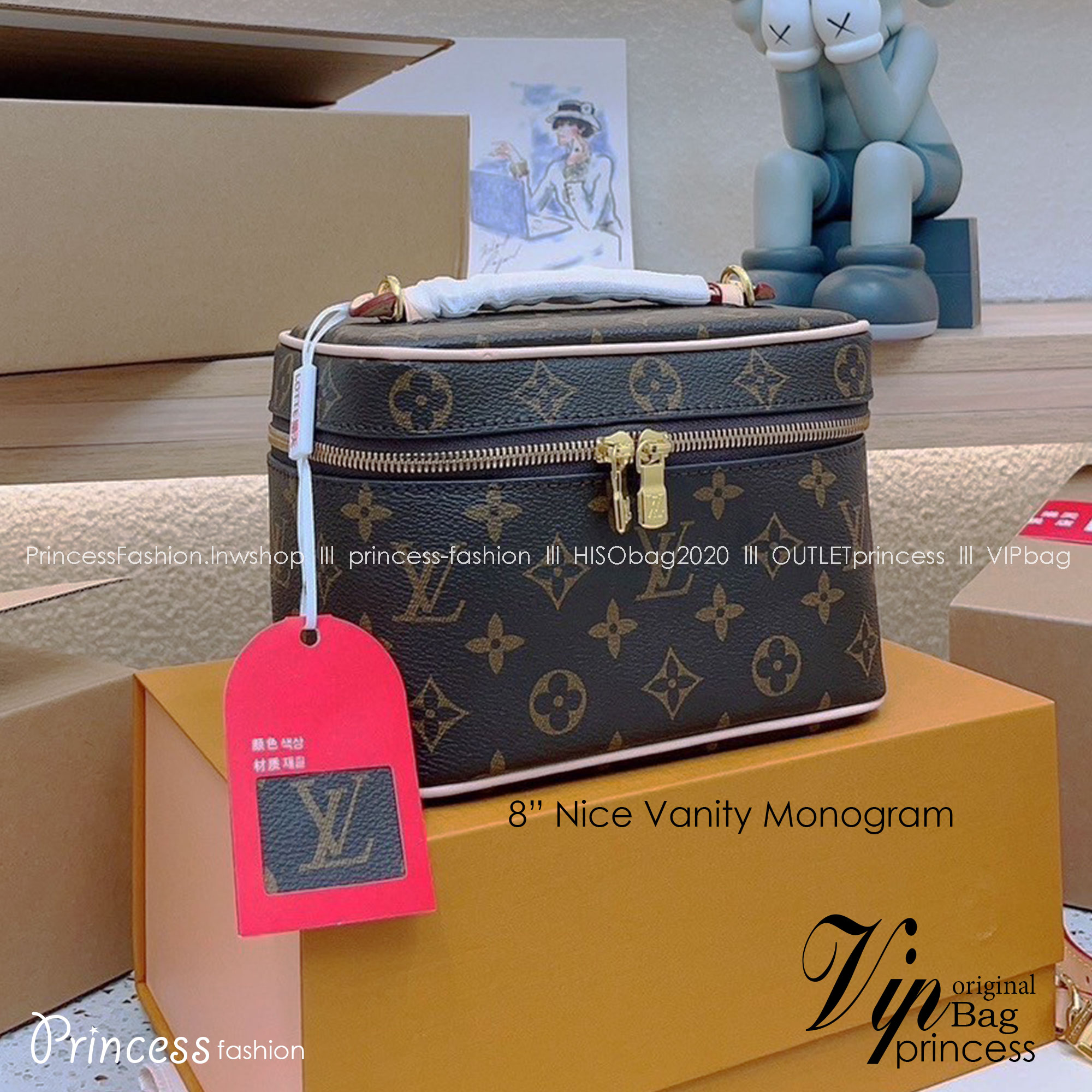 LV Nice Mini Toiletry Pouch / LV Nice Vanity / LV Nice BB Toiletry Pouch Monogram Canvas Bag พร้อมส่ง 3 ไซส์ Rare item กระเป๋าใส่เครื่องสำอางค์งานแบรนด์หรู ครบไซส์ มีสายยาวให้สะพายข้างได้ ในขนาด 6" และ 8" สายถอดได้ งานสวยตามรูปค่ะ