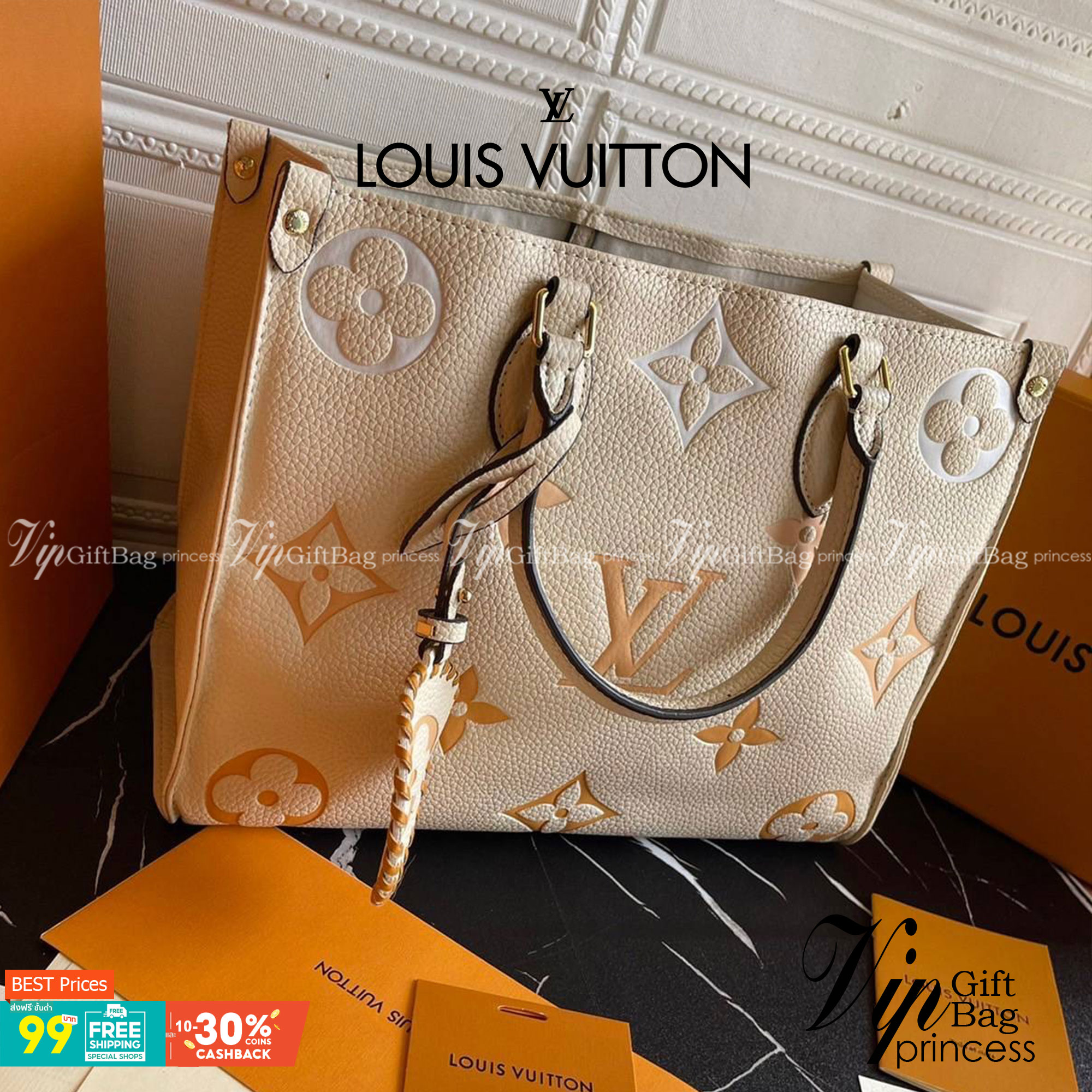 หนังแท้ LOUIS VUITTON Empreinte Monogram Giant By The Pool Onthego พร้อมส่งที่ไทย เกรดใช้งานต่างประเทศได้