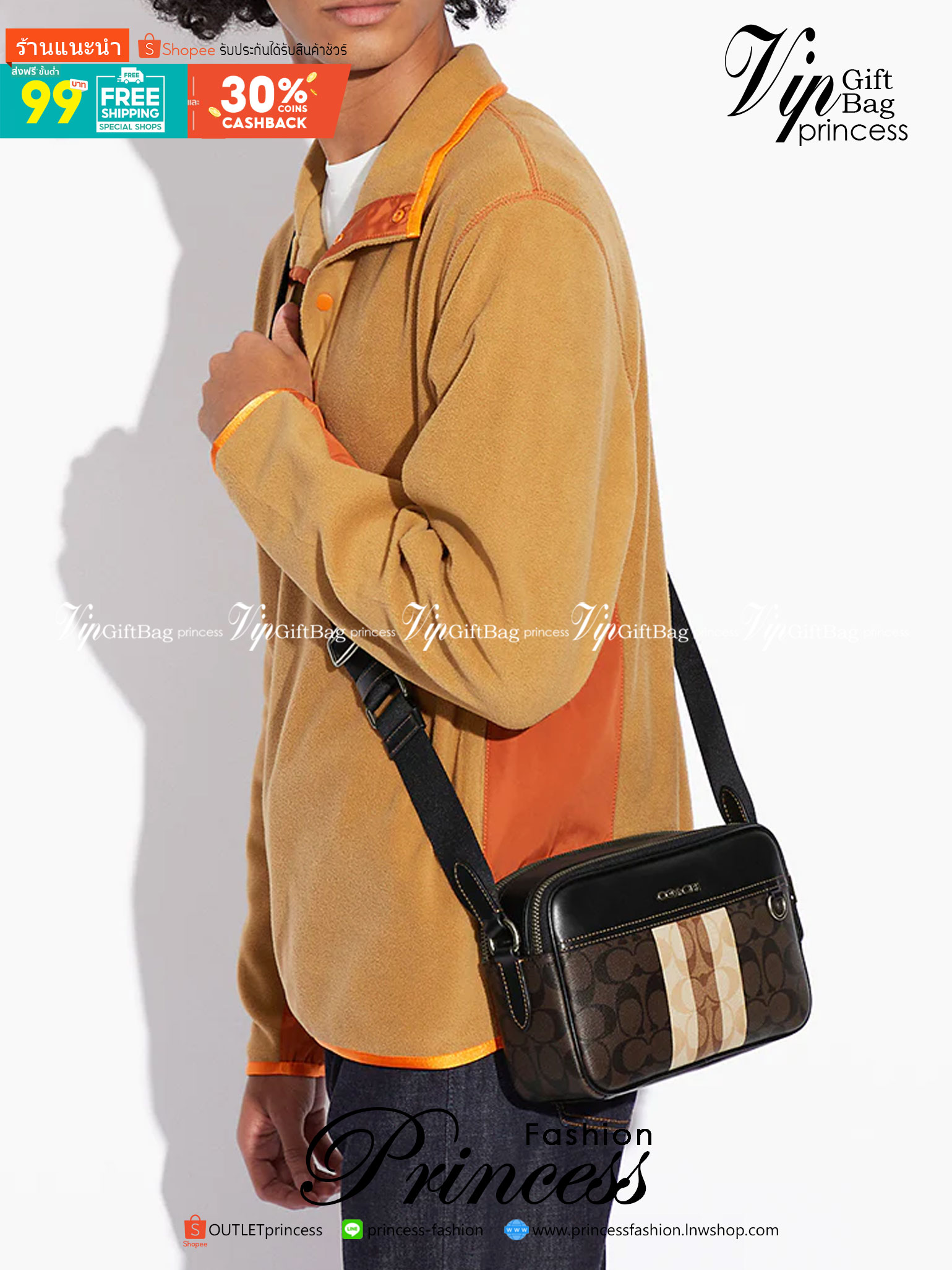 COACH Graham Crossbody In Blocked Signature C9965 กระเป๋าสะพายข้างผู้ชาย กระเป๋าผ้าเคลือบซิกเนเจอร์และหนังอย่างดี ภายในกระเป๋าเอนกประสงค์ ปิดซิปคู่ ซับในผ้า กระเป๋าสลิปด้านนอก สายปรับได้ยาว 25 นิ้ว สำหรับสะพายไหล่หรือสะพายข้าง