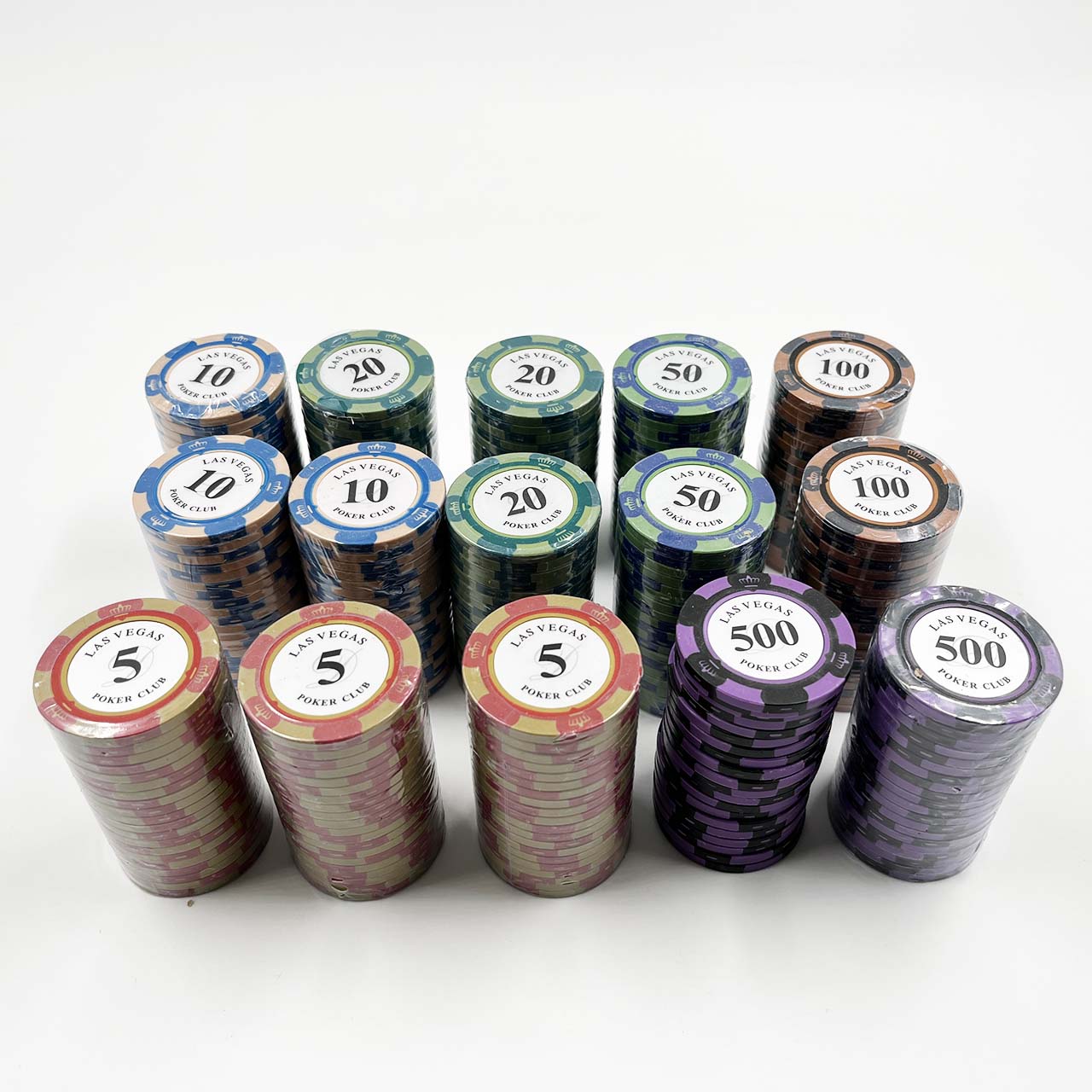 ชุดชิปโป๊กเกอร์เกรดพรีเมี่ยม น้ำหนัก14 g.ลาย Lasvegas (แบรนด์ Poker Club)