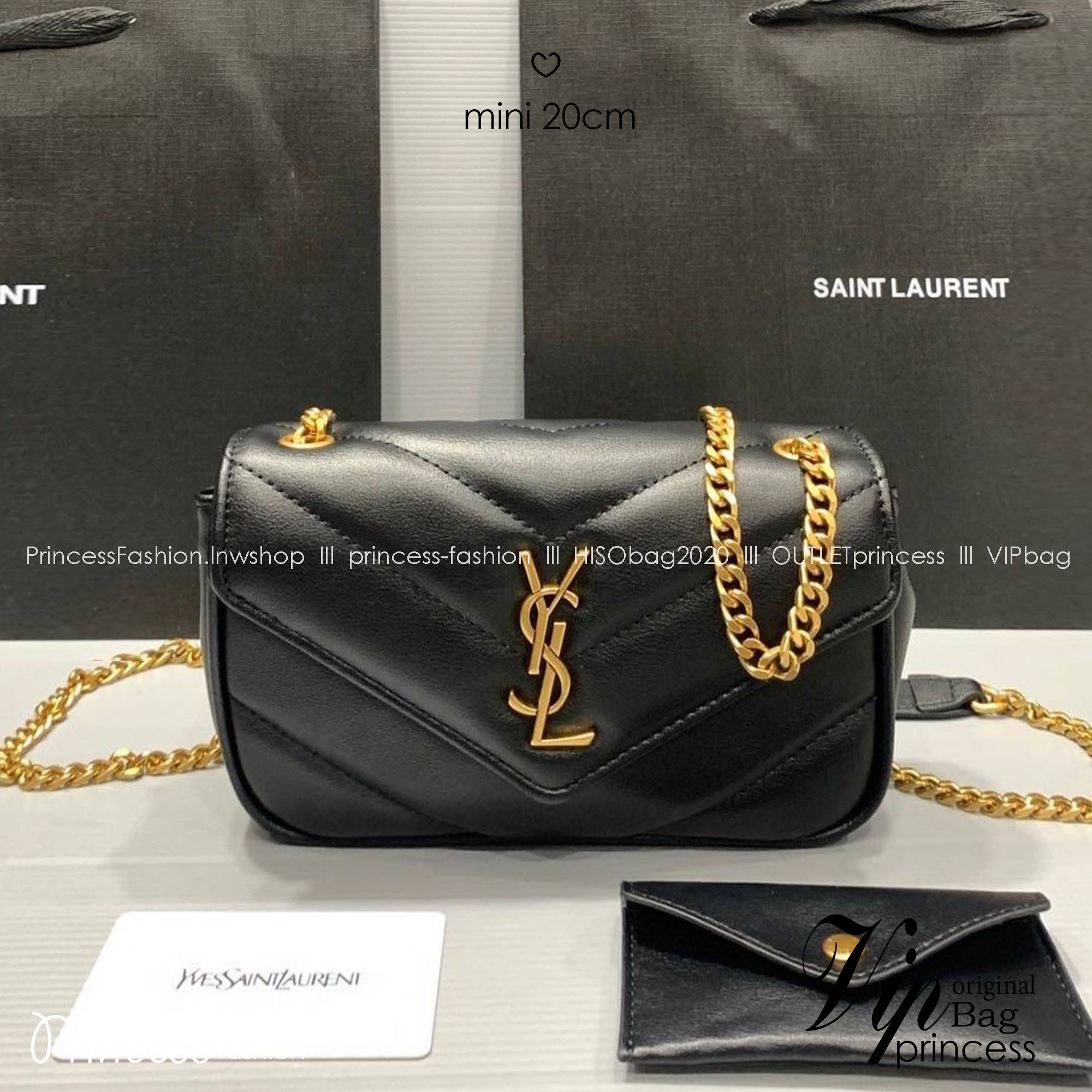 ORI | หนังแท้ 20cm YSL loulou mini in matelassé กระเป๋าสะพายทรงสวยคลาสสิค มาพร้อมใบเล็กใส่การ์ด งานหนังแท้สมผัสนุ่มมือตะเข็บเย็บลายเชฟรอนสวยเป็นเอกลัษณ์