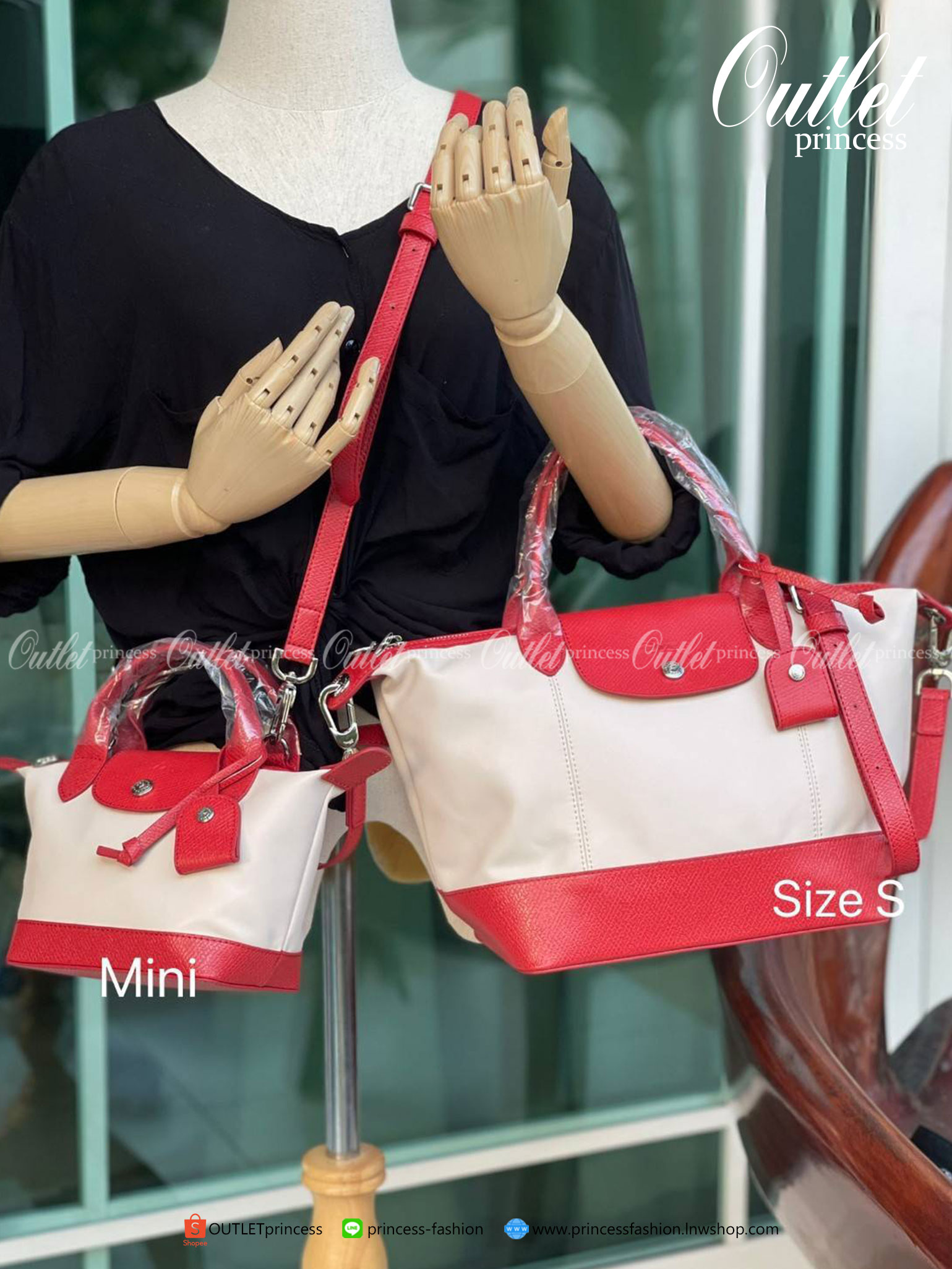 ของแท้ 100% LONGCHAMP LE PLIAGE CUIR MAKE A WISH TOP HANDLE BAG S Color: Greige
