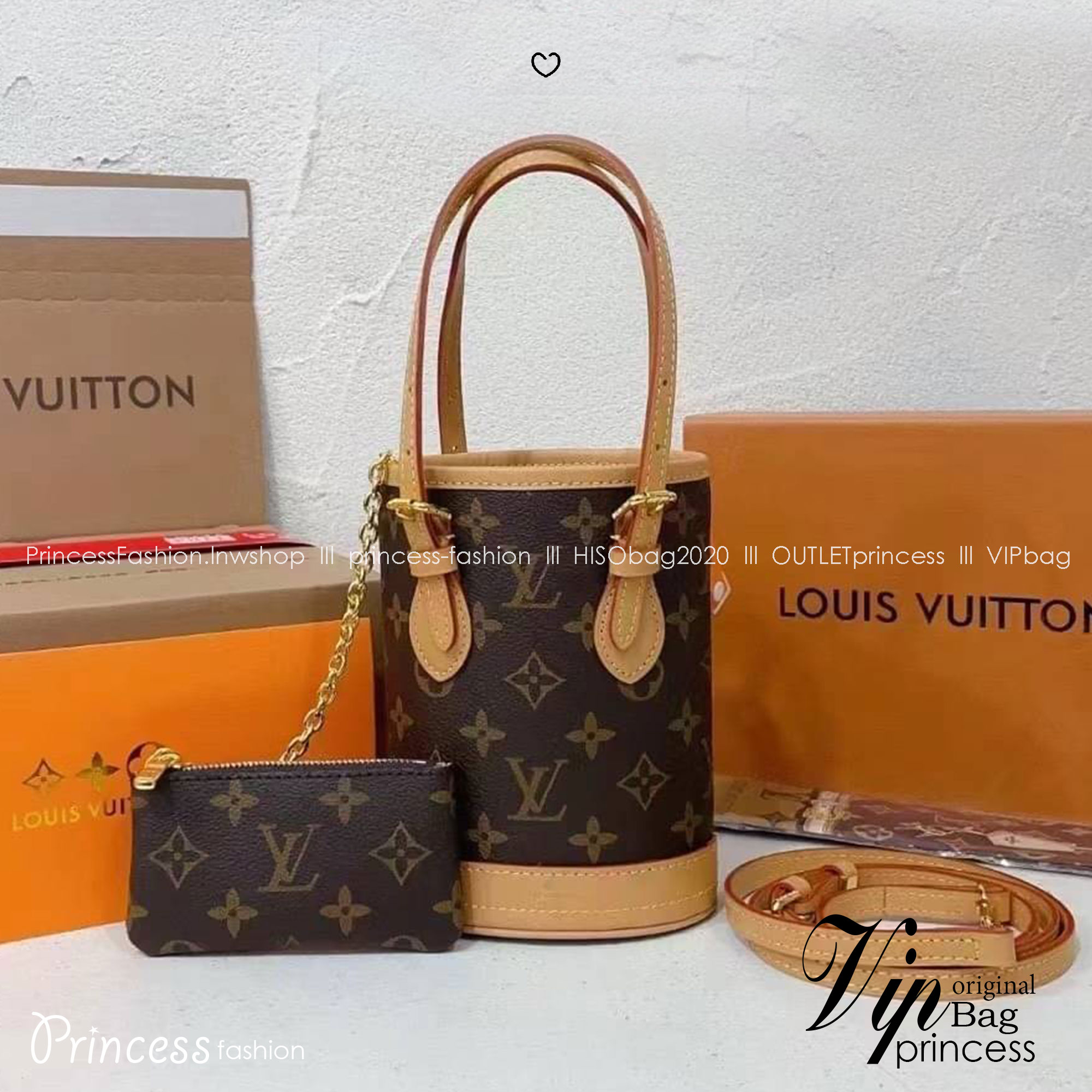 LV Bucket Vintage Bag 5" กระเป๋าสะพายทรงบัคเก็ตวินเทจขนาดเล็กน่ารัก พร้อมใบเล็ก สวยหรู ดูผู้ดี