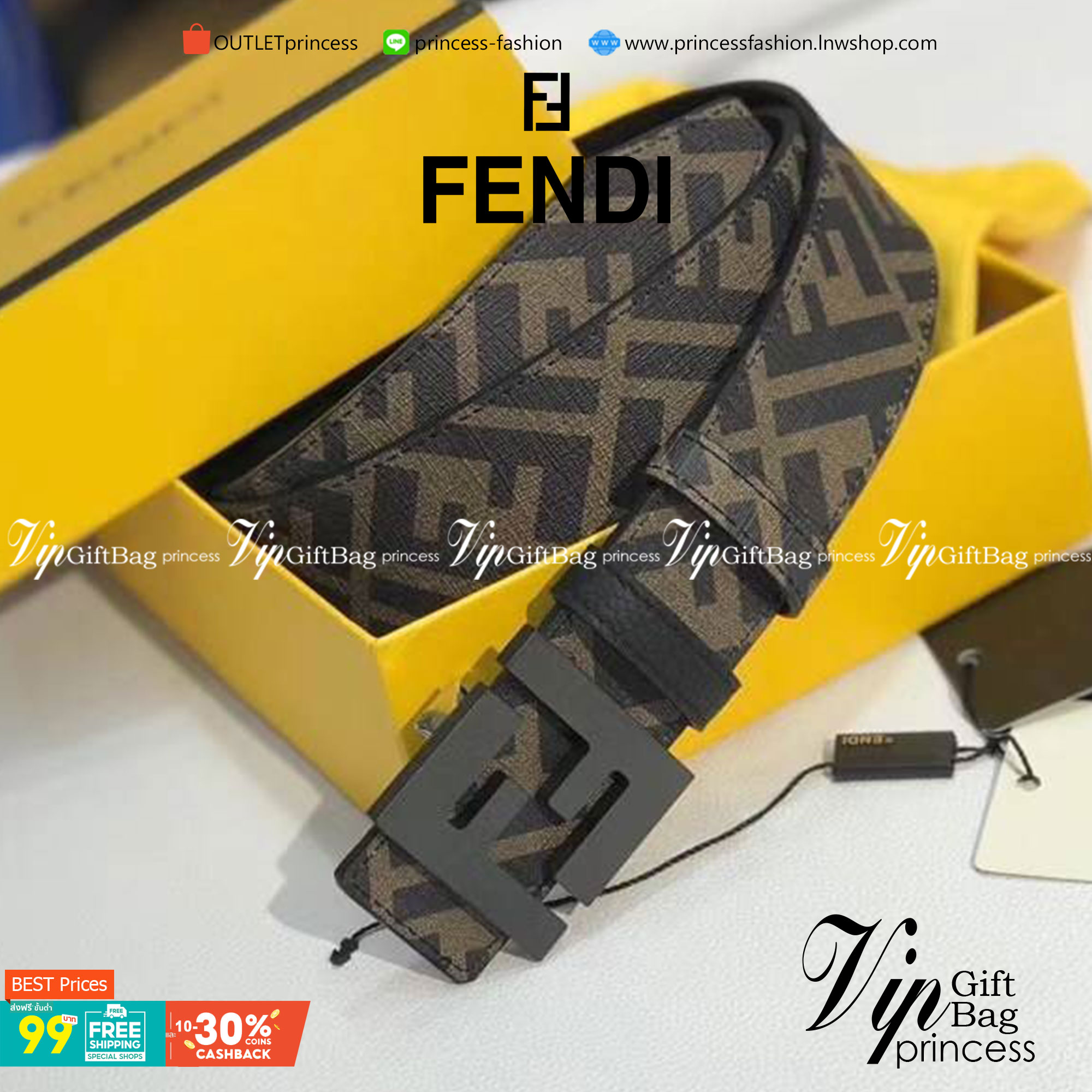 FENDI BELT เข็มขัดหนังแท้ ใช้ได้ 2 ด้าน สุดคุ้มเลยค่ะ พร้อมส่งไอเท็มขายดี! ดีไซน์เรียบหรูเข้ากับทุกลุ๊ค ใช้ได้ทั้งชายหญิง มาพร้อม Original Package ห้ามพลาดค่ะ!