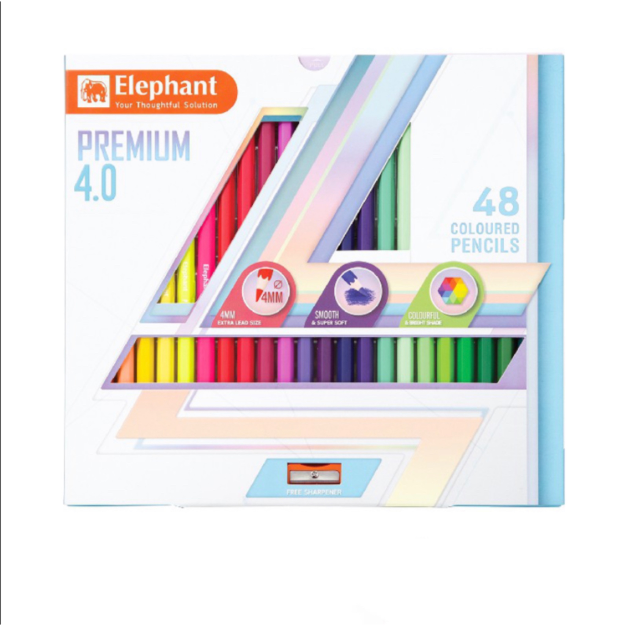 สีไม้ยาว 48สี ตราช้าง พรีเมี่ยม 4.0