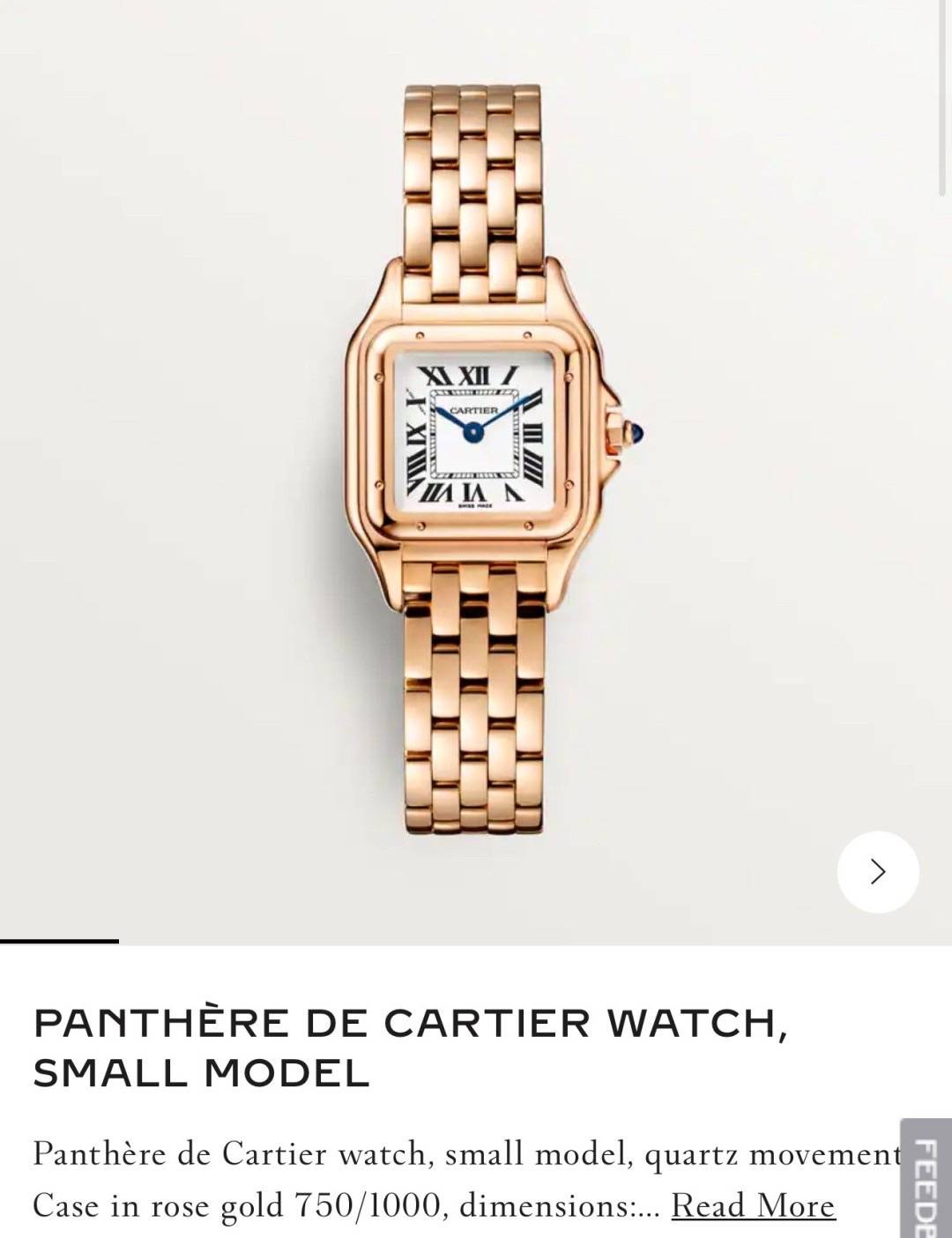 เกรดเทพ Top ORI | นาฬิกาคาเทียร์ New Cartier PANTHERE DE CARTIER WATCH(Ori) เครื่องญี่ปุ่นแท้ 100 % Size 23x30 mm. box set