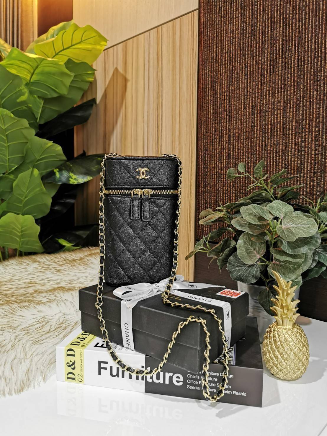 พรีเมี่ยมกิ๊ฟแท้ 100% 】Chanel Caviar Clutch Bag With Chain VIP Gift With Purchase (GWP) กระเป๋าสะพายพรีเมี่ยมกิ้ฟทรงเหลี่ยมขนาดกำลังดีหนังคาร์เวียร์สวยอยู่ทรงเปิดปิดด้วยซิปคู่สะดวกใช้