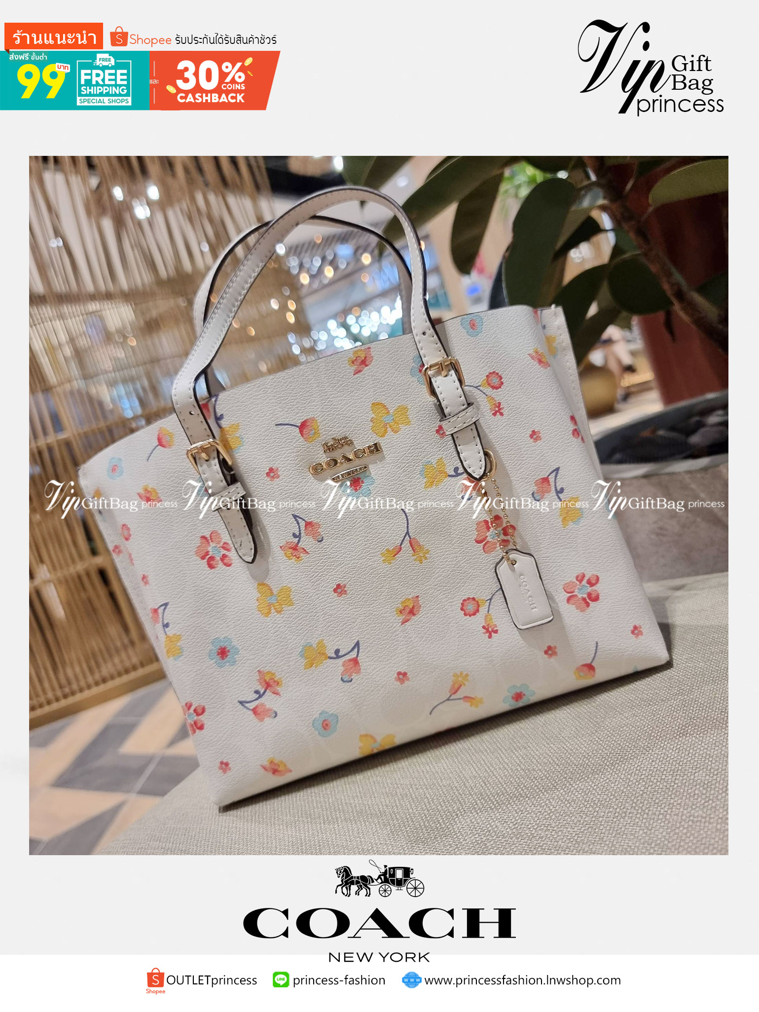 COACH C8612 MOLLIE TOTE 25 IN SIGNATURE CANVAS WITH MYSTICAL FLORAL PRINT คอลใหม่ล่าสุด ยังไม่เข้า shop ไทย สวยๆแบบไม่ต้องรอพรีฯให้ยาวนาน กับกระเป๋าโท้ทไซส์เล็กที่สาวๆต่างก็ต้องปักใจรัก สวยสมใจ ดีไซน์ลวดลายดอกไม้ คละเคล้าเต็มใบ ดูละมุน สดใส น่าใช้สุดๆ วัส