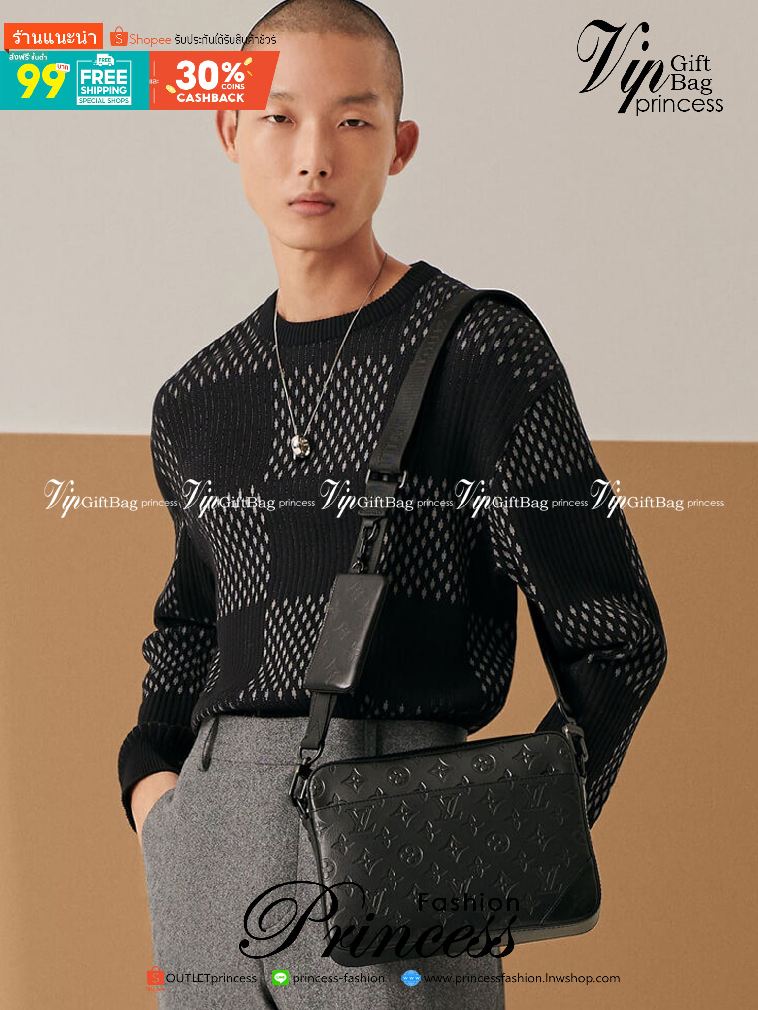 LV Duo messenger Black Monogram Shadow เกรดใช้งานสลับใบจริงได้ เทพออริจินอล เนื้องานสวยงาม หนังแท้ ใช้ได้ทั้งชายหญิง ภาพสินค้าถ่ายจากงานขายจริงใช้งานต่างประเทศได้