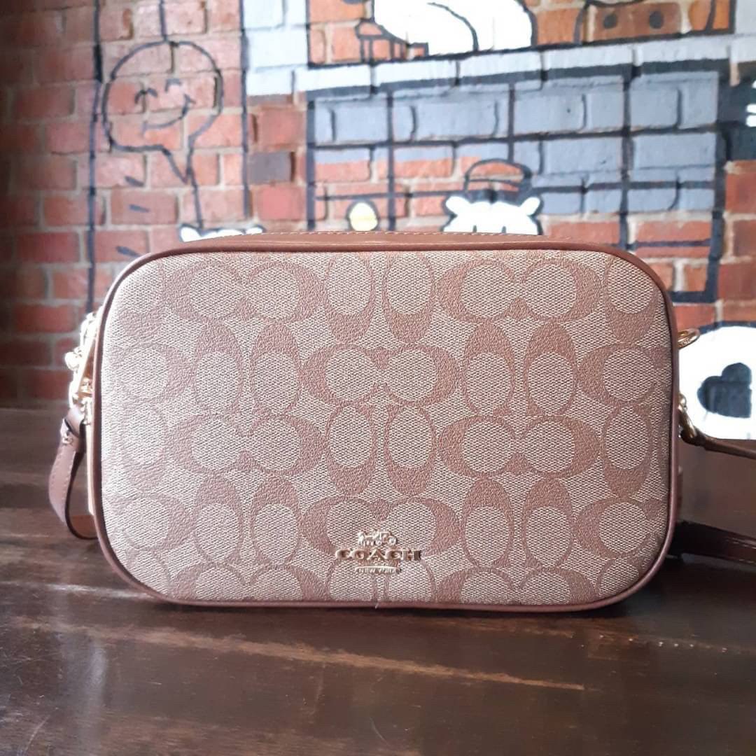 COACH F68168 JES CROSSBODY IN SIGNATURE CANVAS รุ่นยอดฮิต!! กระเป๋าสะพายข้าง รุ่น 2 ซิป ใบใหญ่จุใจ สีคลาสสิคขายดี!!