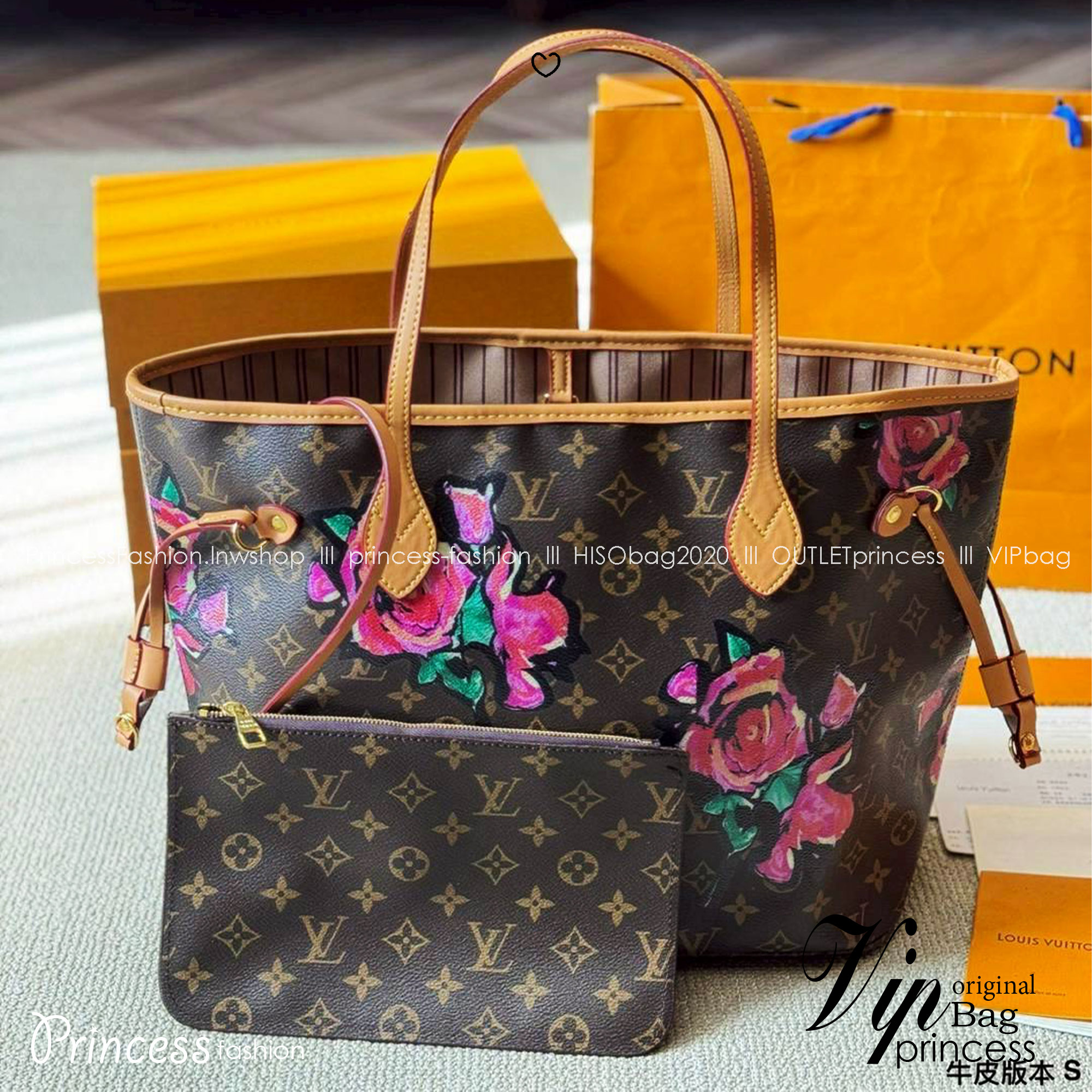 LV Stephen Sprouse Neverfull MM Tote Bag กระเป๋าสะพายทรงโท้ท สีสันโดดเด่นดอกไม้วินเทจไม่ซ้ำใคร แต่งแต้มลงบนกระเป๋าสร้างดีเทลให้ดูมีมูลค่าเพิ่มขึ้น อัพลุคได้เลย