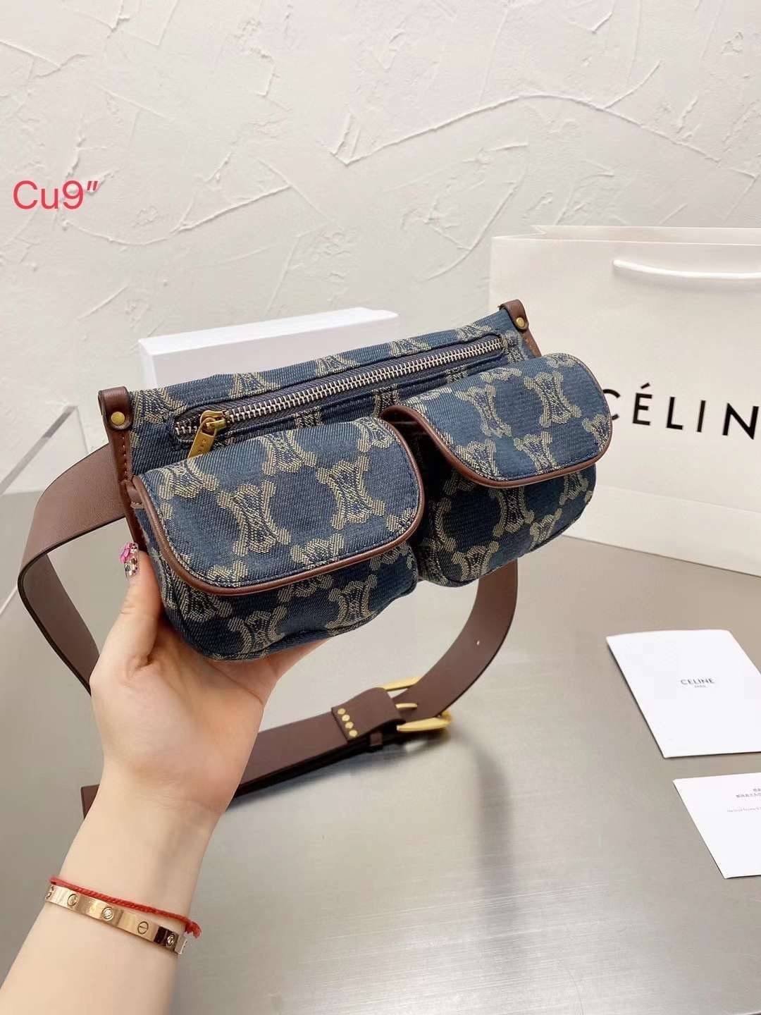 CELINE Macadam Denim Belt Bag / Celine Denim waist bag / Celine Denim Belt Bag กระเป๋าคาดอก/คาดเอวเซลีน งานผ้าแคนวาสเดนิมอย่างดี ใช้งานทน สายหนัง ภาพถ่ายจากงานขายจริง คุณภาพเทียบแท้ ใช้งานต่างประเทศได้