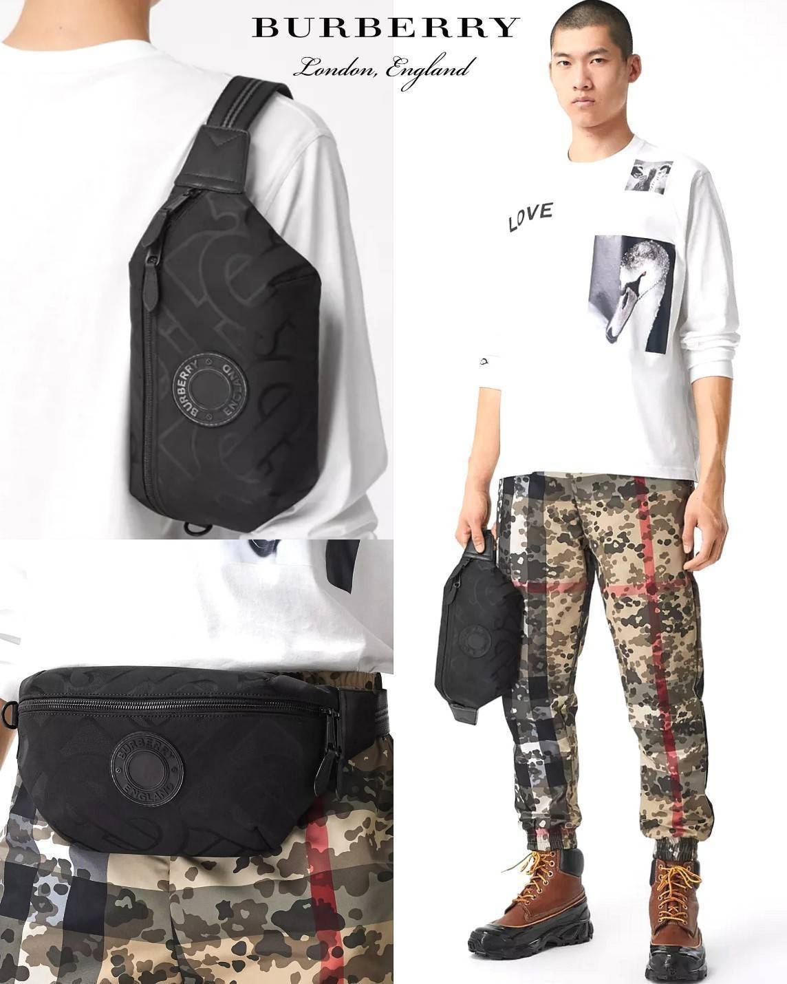 BURBERRY FRAGRANCES MONOGRAM BELT BAG VIP GIFT WITH PURCHASE (GWP) กระเป๋าพรีเมี่ยมกิ๊ฟ Limited จากน้ำหอม BURBERRY วัสดุ100%POLYAMIDE (Nylon & Canvas) น้ำหนักเบามีโลโก้ด้านหน้าเปิดปิดด้วยซิปหัวซิปแบรนด์ ด้านหลังมีช่องซิป ภายในมีโลโก้ใช้ใส่มือถือ กระเป๋าสต