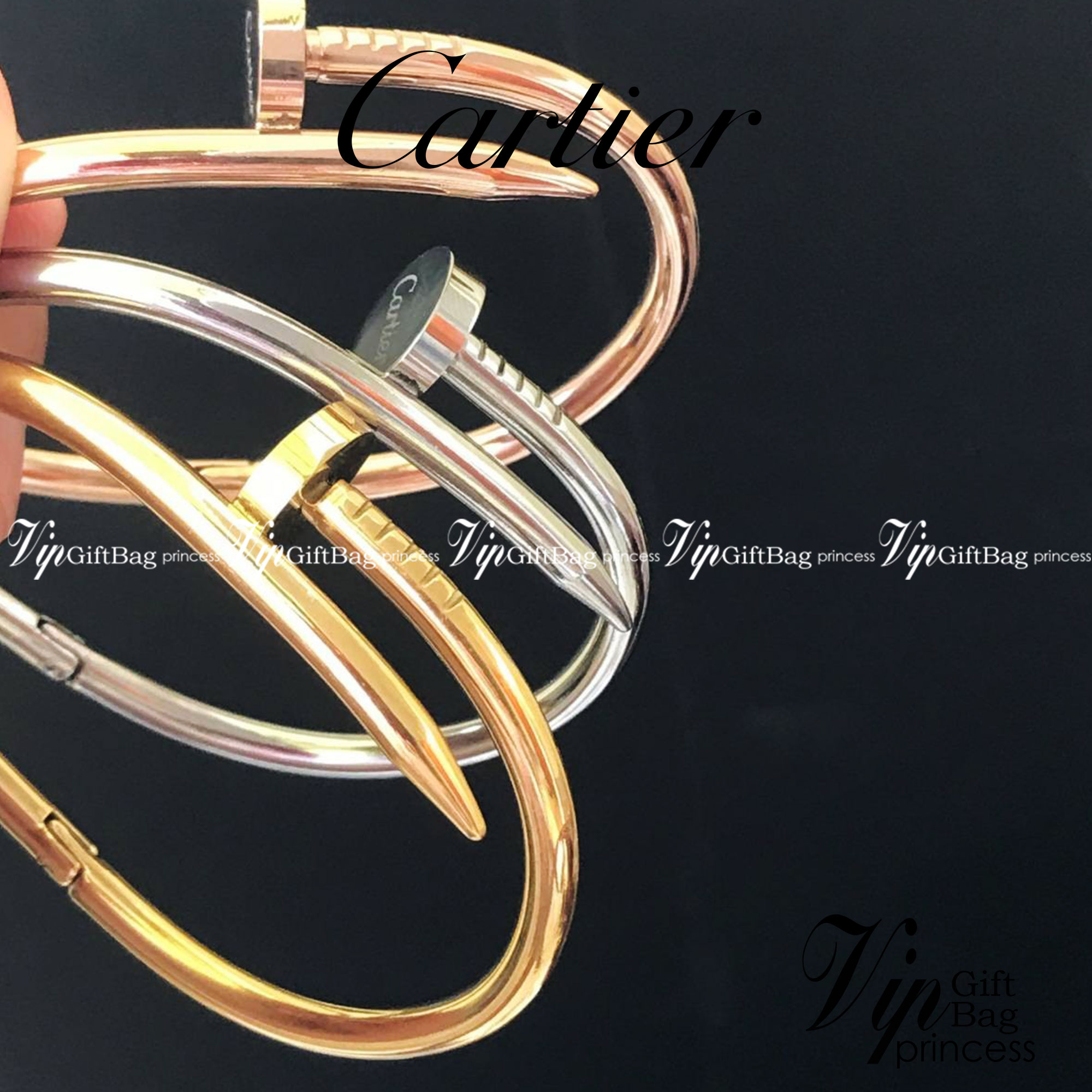 Cartier JUSTE UN CLOU BRACELET กำไลข้อมือตะปู งานดีสุดเกรดออริจินิล วัสดุคุณภาพดี ไม่ลอกไม่ดำ กล่องตามแบบ งานปั้มครบตามรูปเลยค่ะ