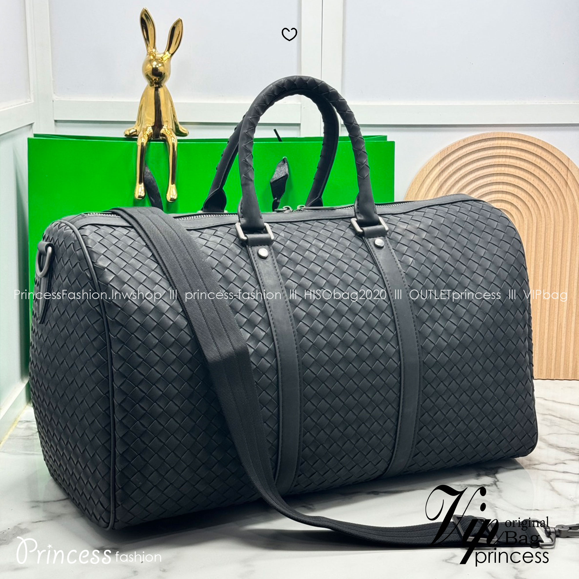 ORI หนังแท้ | Bottega Veneta Intrecciato Duffle Bag / Bottega Keepall กระเป๋าสะพาย กระเป๋าเดินทาง ใส่ของใส่สัมภาระ