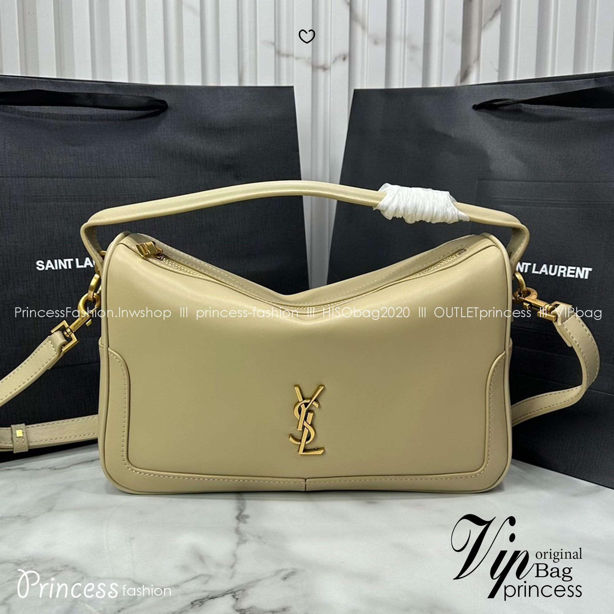 YSL Camera Supple Bag กระเป๋าสะพายทรงกล้องใบขนาดกลาง ถือจับถนัดมือ จุของได้เยอะ ดีไซส์เรียบหรูดูแพง 🧡เกรดออริ ใช้งานต่างประเทศได้