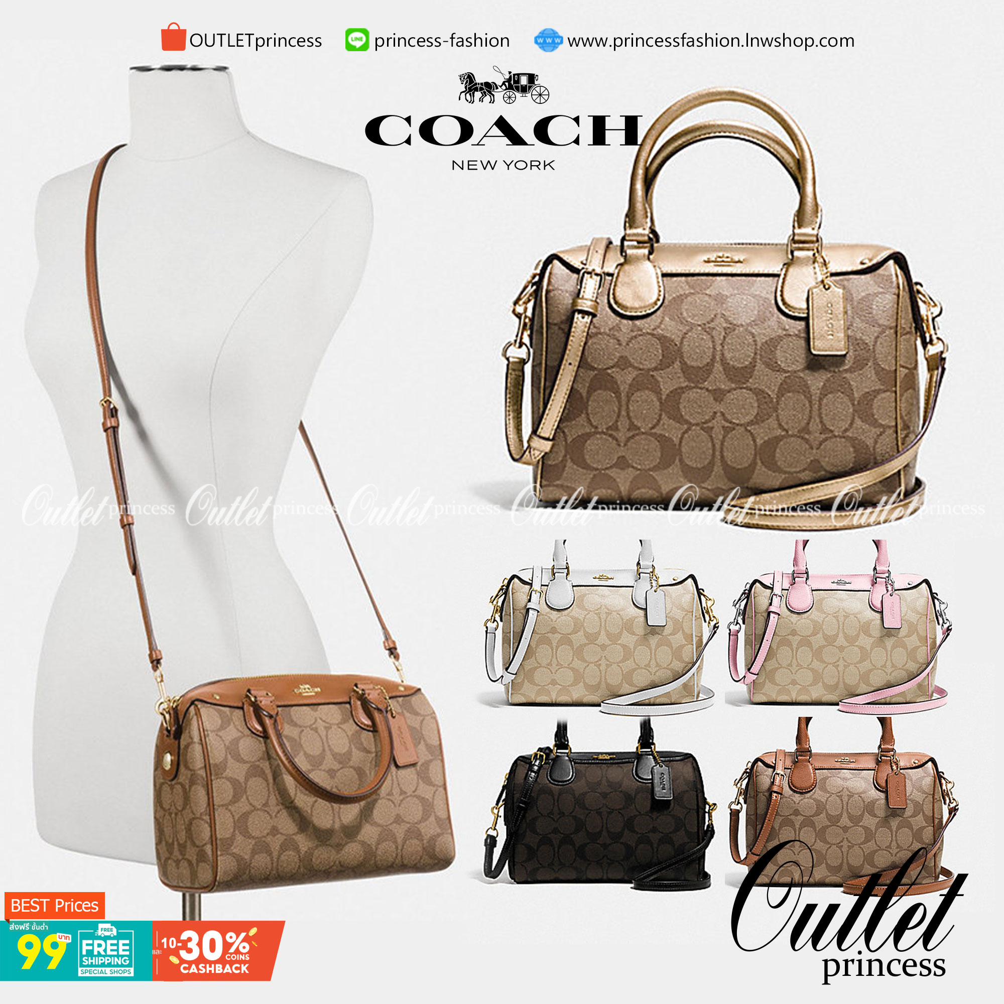 COACH F32203 MINI BENNETT SATCHEL IN SIGNATURE CANVAS กลับมาอีกครั้ง!! กับกระเป๋าทรงหมอนยอดฮิต 🥳 มีกี่สีก็ขายหมด วัสดุหนังแคนวาสเคลือบลาย ทรงสวยใช้งานได้ทุกโอกาส ภายในโล่งกว้างใส่ของได้เยอะ มีหูจับในตัว และสายสะพาย crossbody ปรับได้ตามตัว ใบนี้ไม่