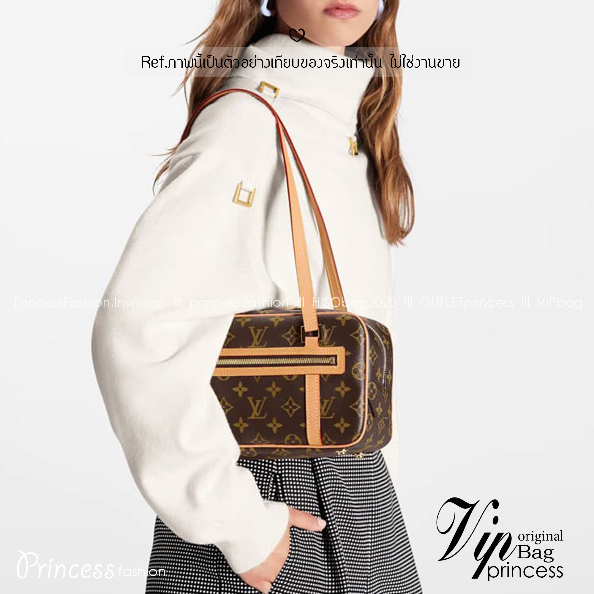 ORI หนังแท้ | LV Cite 2022 Monogram Canvas Handbags กระเป๋าสะพายรุ่นวินเทจยอดนิยม ไฮคลาสตลอดกาล