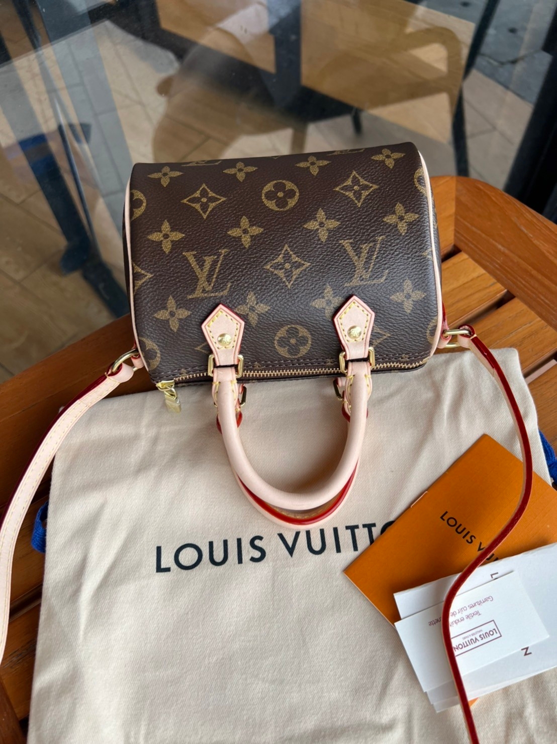 LV Nano Speedy Monogram / LV Bag เกรดออริพร้อมส่ง กระเป๋าสะพายข้างไซส์มินิ วัสดุหนังแคนวาส