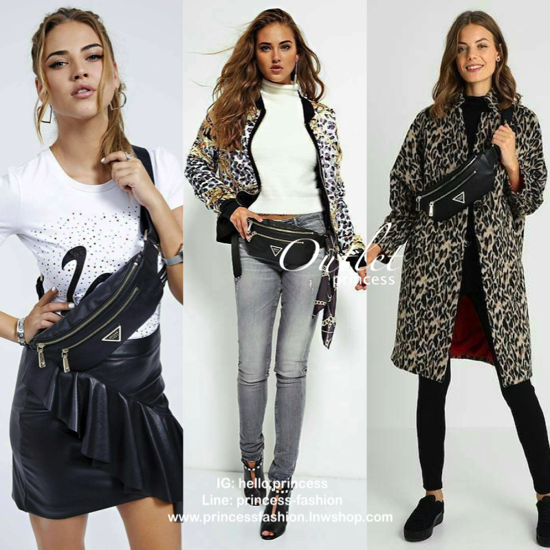 GUESS URBAN SPORT SAVOY BLACK BELT BAG กระเป๋าหนังเรียบสวยคาดเอว/อก ทรงสปอร์ตสีดำ ด้านหน้าและด้านในติดโลโก้แบรนด์สีทอง เปิดปิดด้วยซิป มี 1 ช่องซิปหน้า ภายในกระเป๋าโล่งกว้าง มีอีกหนึ่งช่องซิปเล็ก สามารถใส่มือถือได้ทุกรุ่น จุของได้เยอะ รับรองถูกใจสาวๆแน่นอน