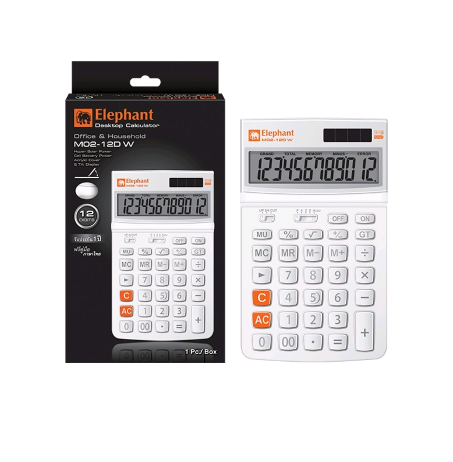 เครื่องคิดเลข 12 หลัก ILLUMIX ช้าง M02-12D w