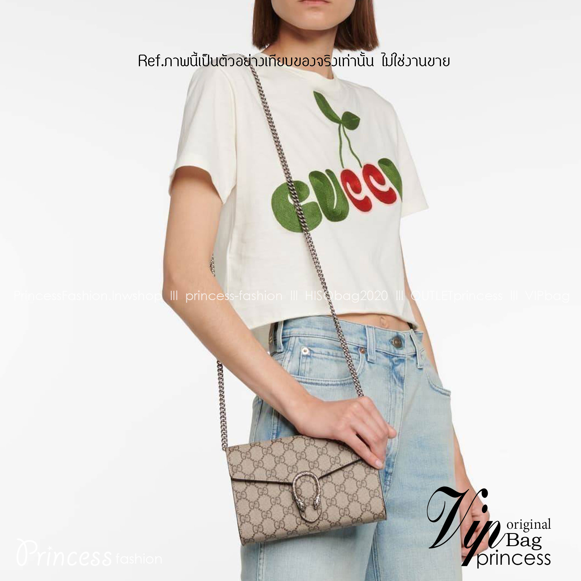 Dionysus GG Supreme chain wallet / Gucci woc dionysus chain bag พร้อมส่ง กระเป๋าสะพาย crossbody คลาสสิควินเทจ ดึงดูดและสะกดสายตาด้วยอะไหล่ดีเทลหรูรูปหัวสิงโต ถือเป็นคลัชท์ หรือสะพายก็อัพลุคหรูได้อีก