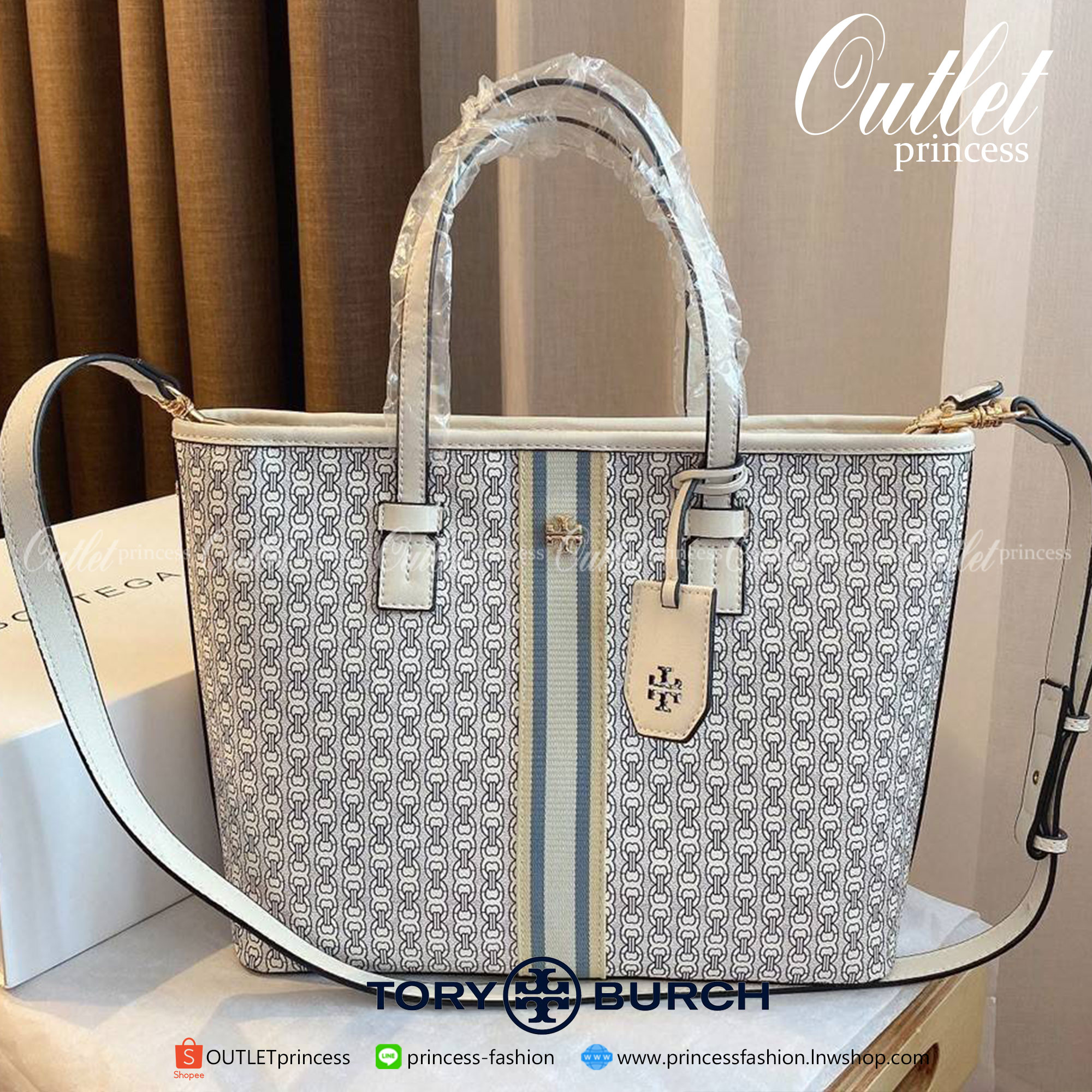 TORY BURCH TOTE BAG กระเป๋าสะพายไหล่ทรงช้อปปิ้ง ทรงคลาสสิค ฮิตตลอดกาล ทรงสวยขนาดกำลังดี