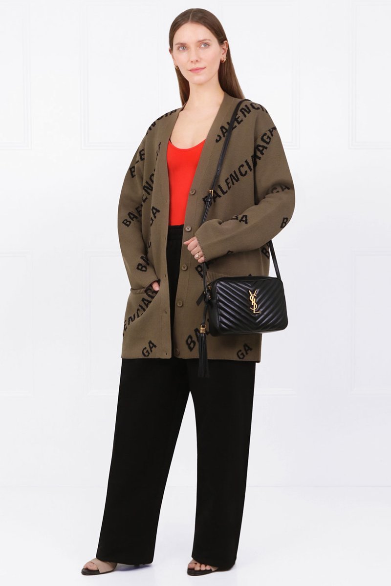 VIP 】หนังแท้ YSL SAINT LAURENT Lou Medium Monogram YSL Calf Crossbody Bag